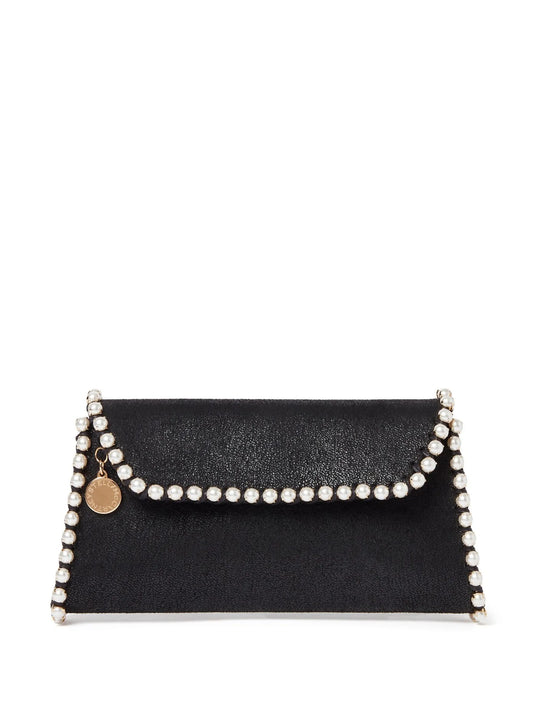 Falabella pearl-detail clutch bag