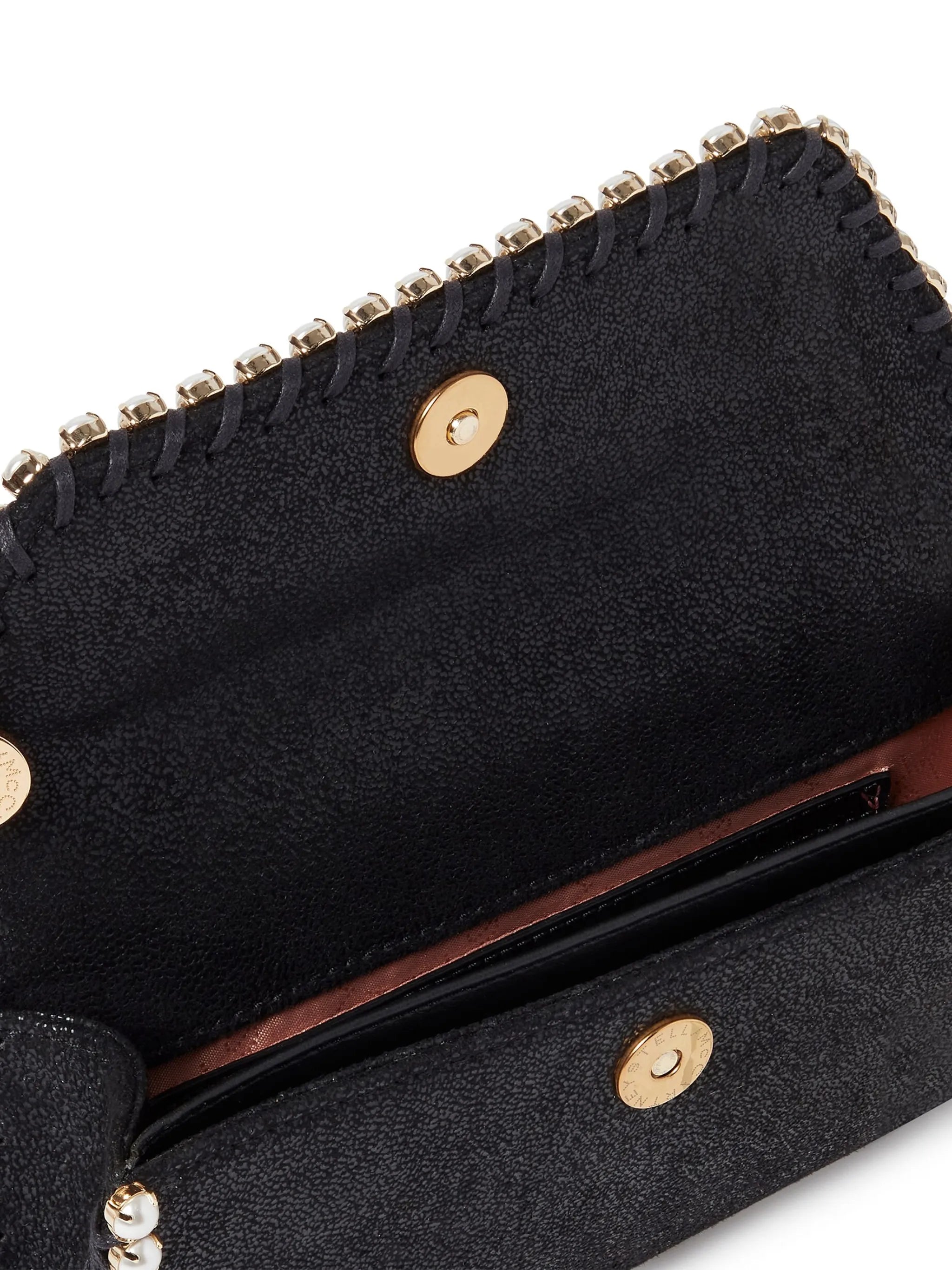 Falabella pearl-detail clutch bag