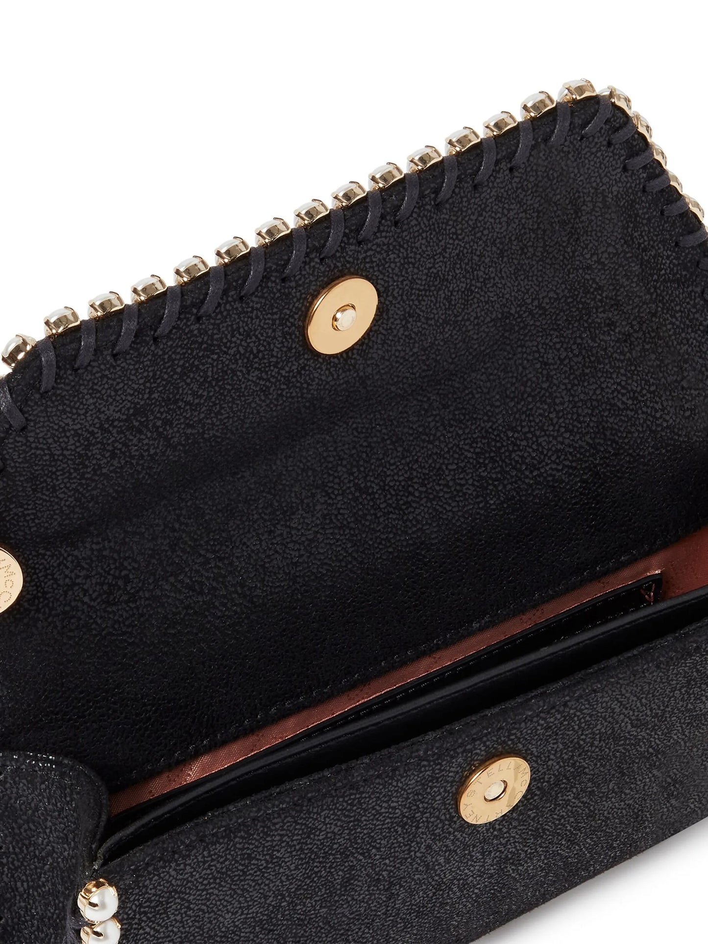 Falabella pearl-detail clutch bag