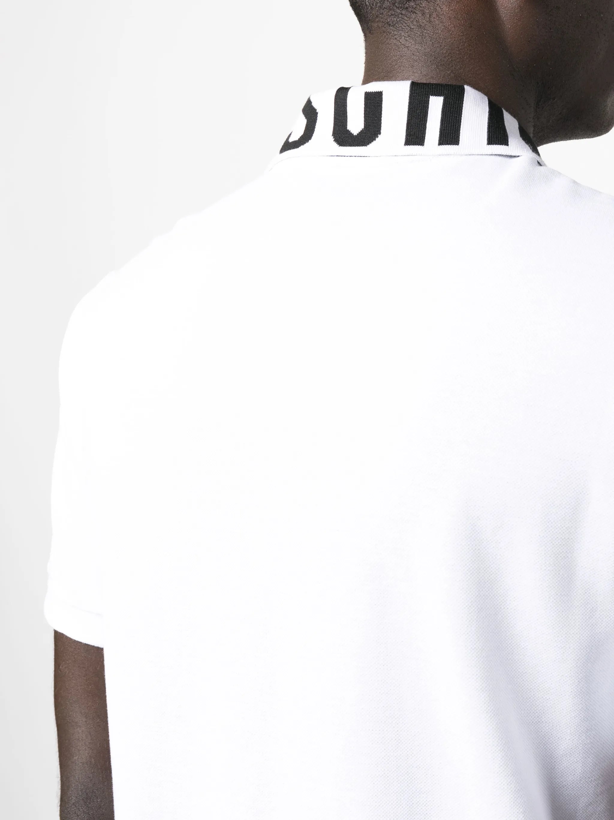intarsia-logo cotton polo shirt