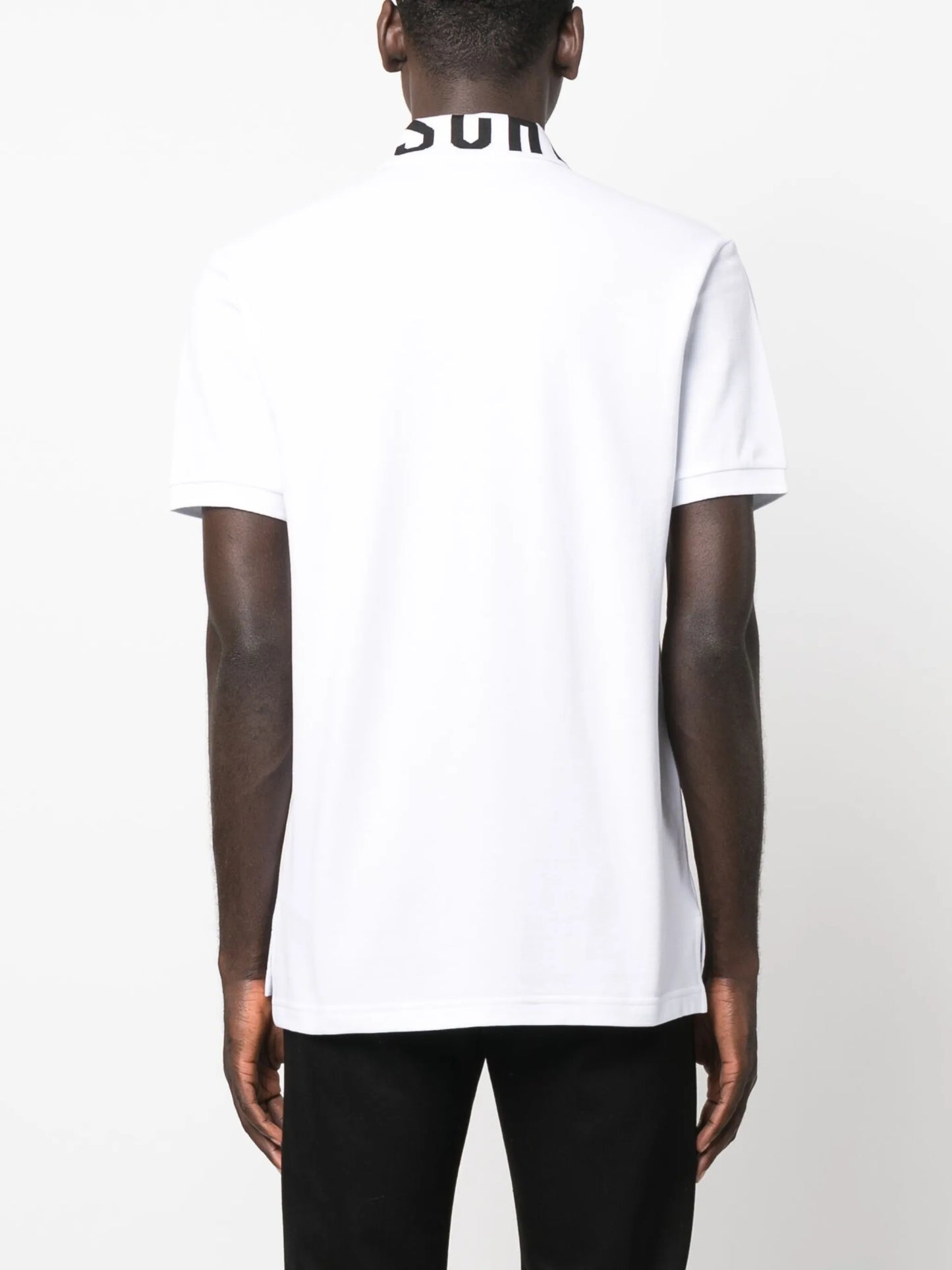 intarsia-logo cotton polo shirt