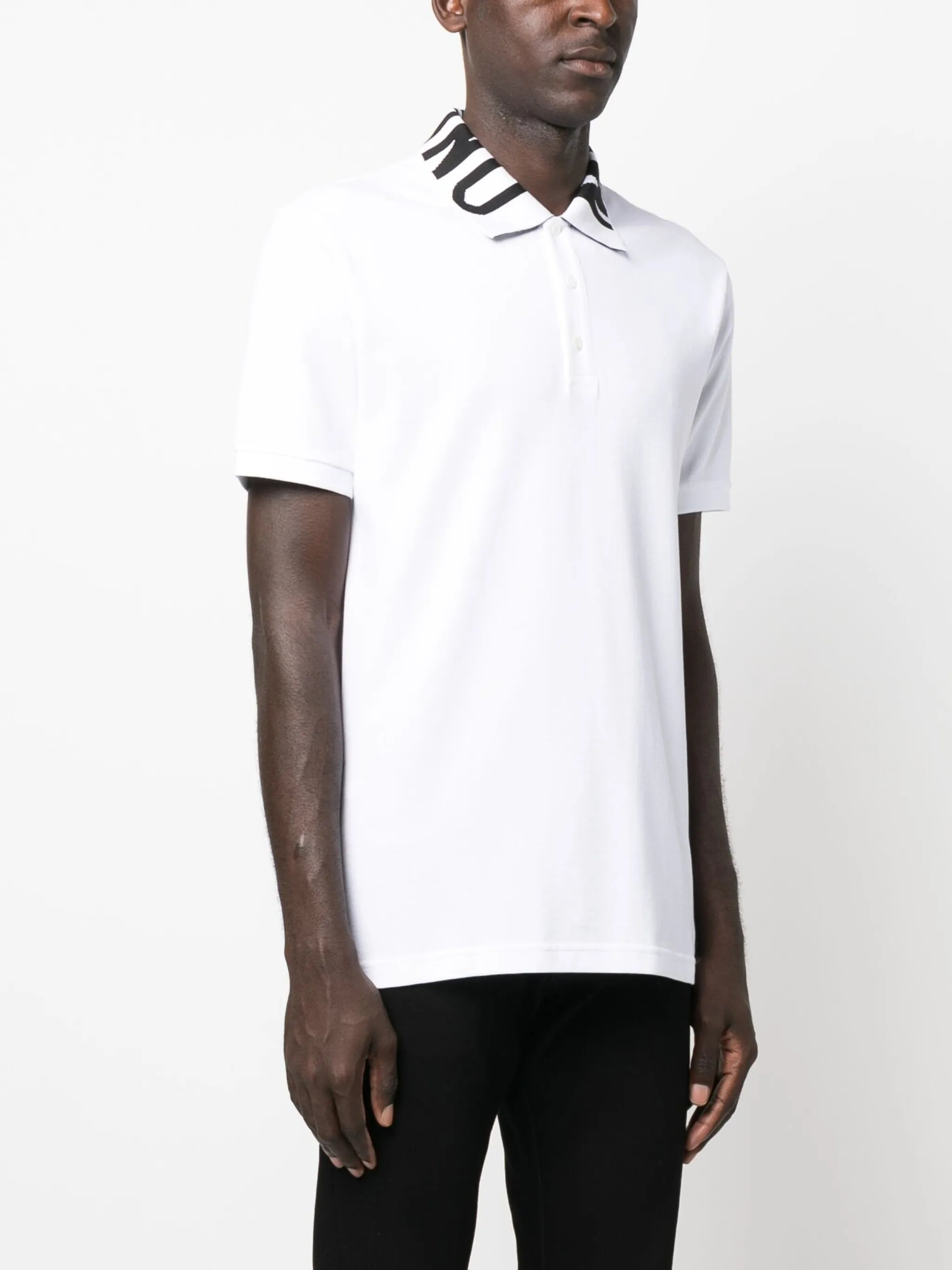 intarsia-logo cotton polo shirt