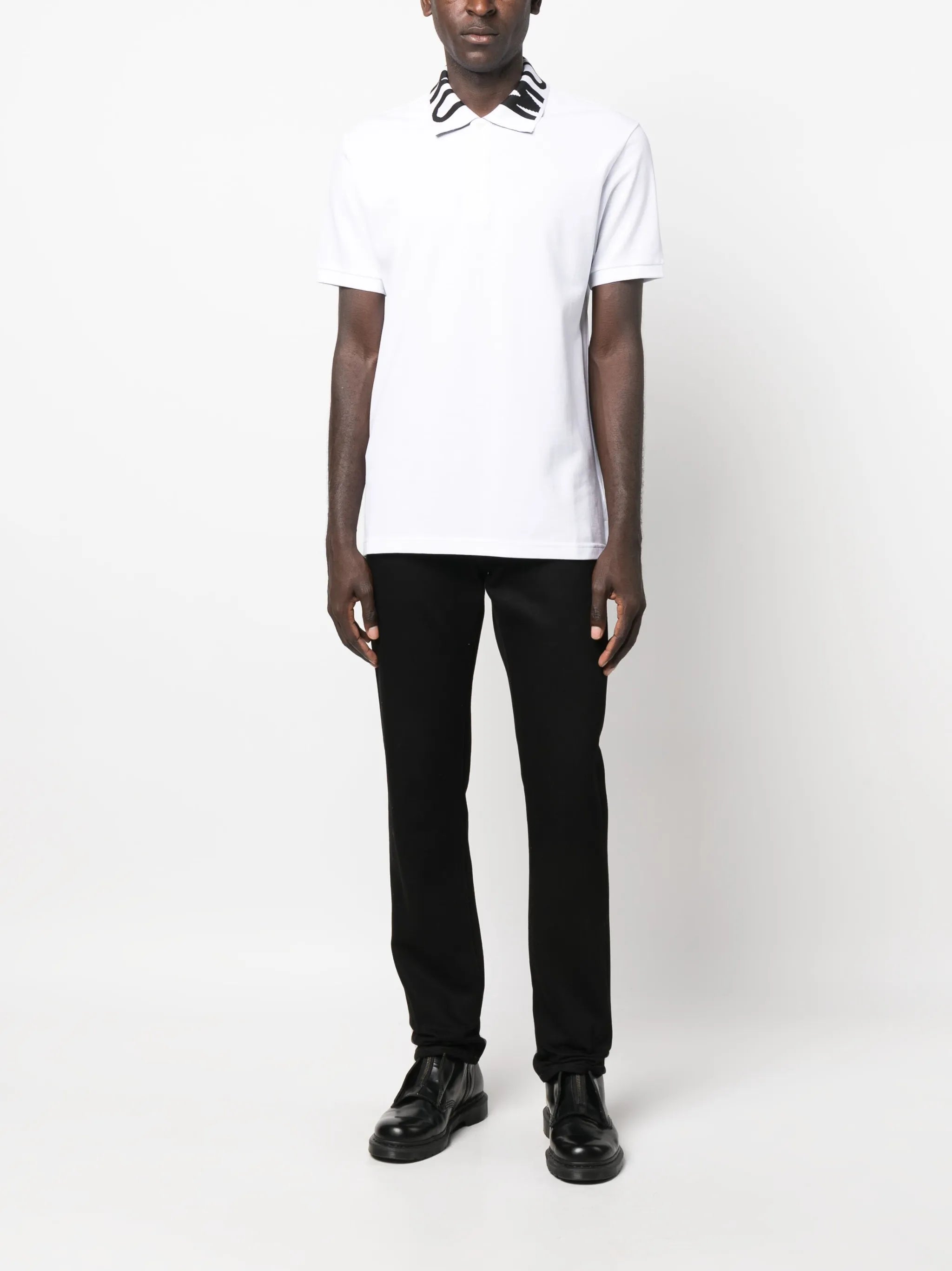 intarsia-logo cotton polo shirt