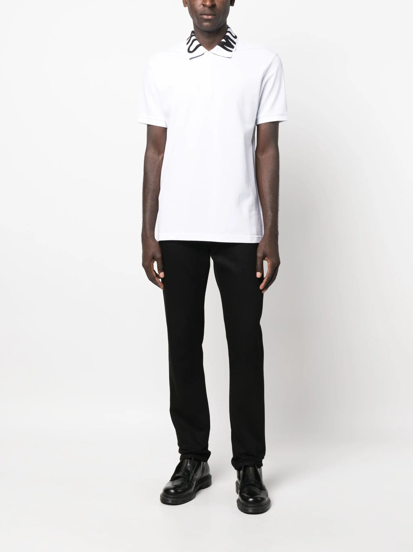 intarsia-logo cotton polo shirt