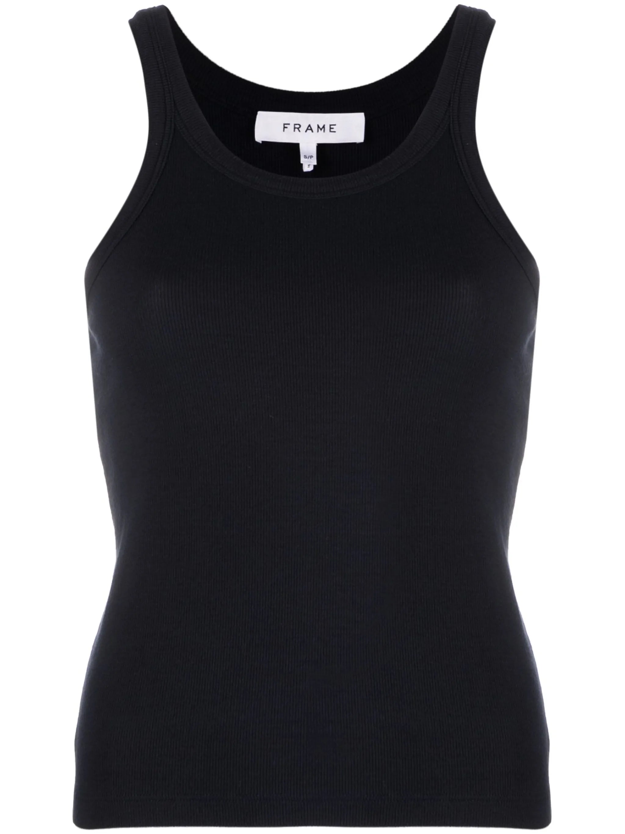 ribbed round-neck tank top