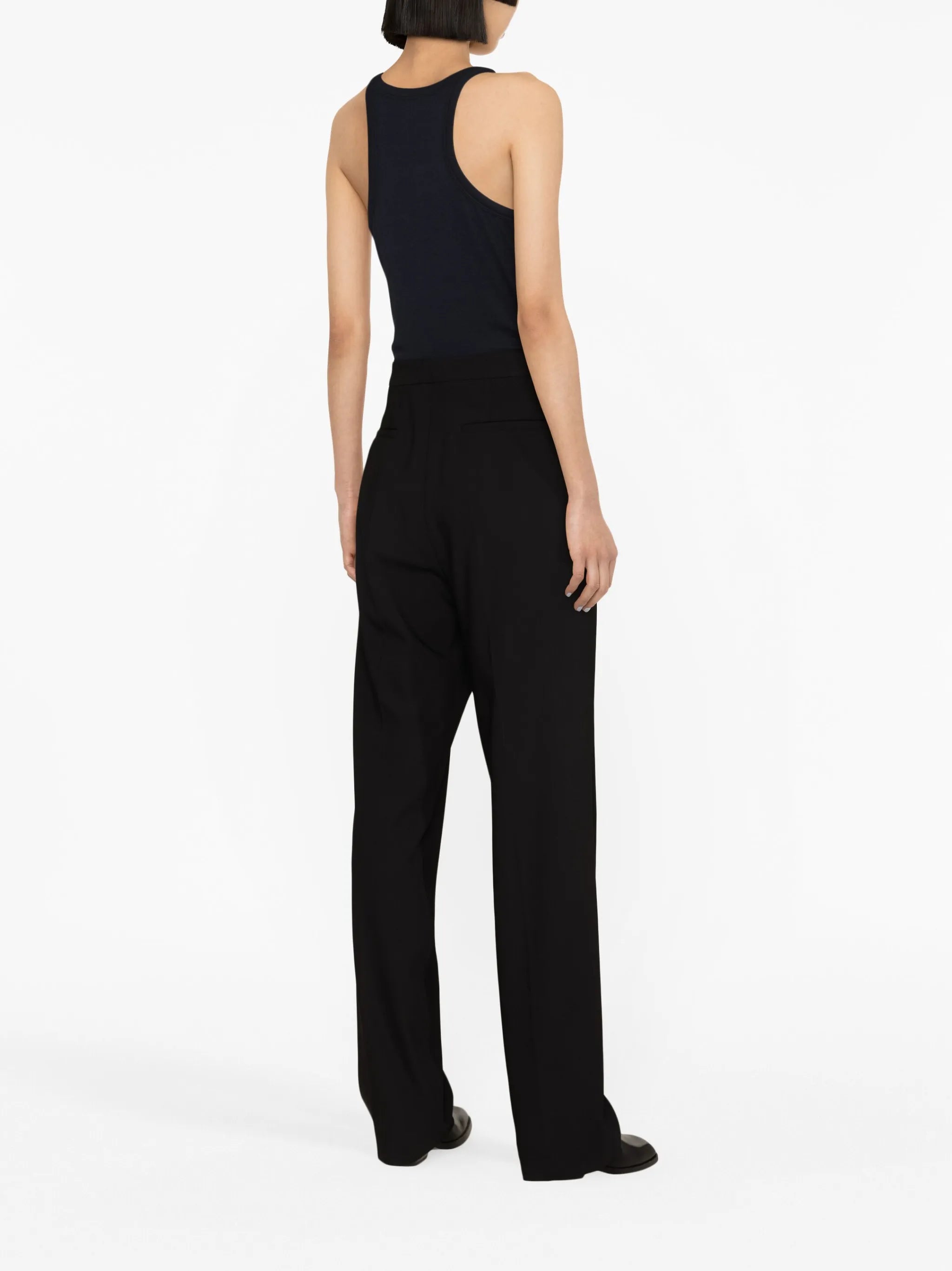 ribbed round-neck tank top