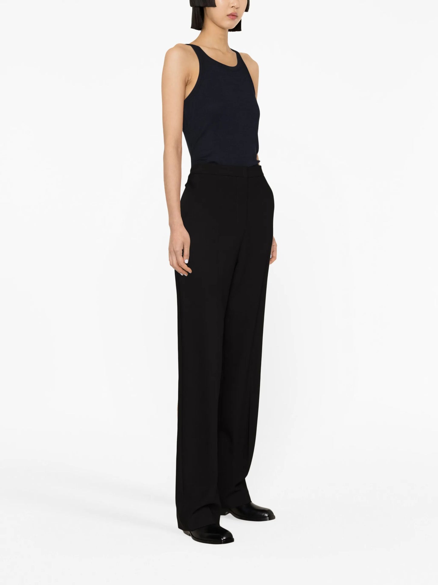 ribbed round-neck tank top