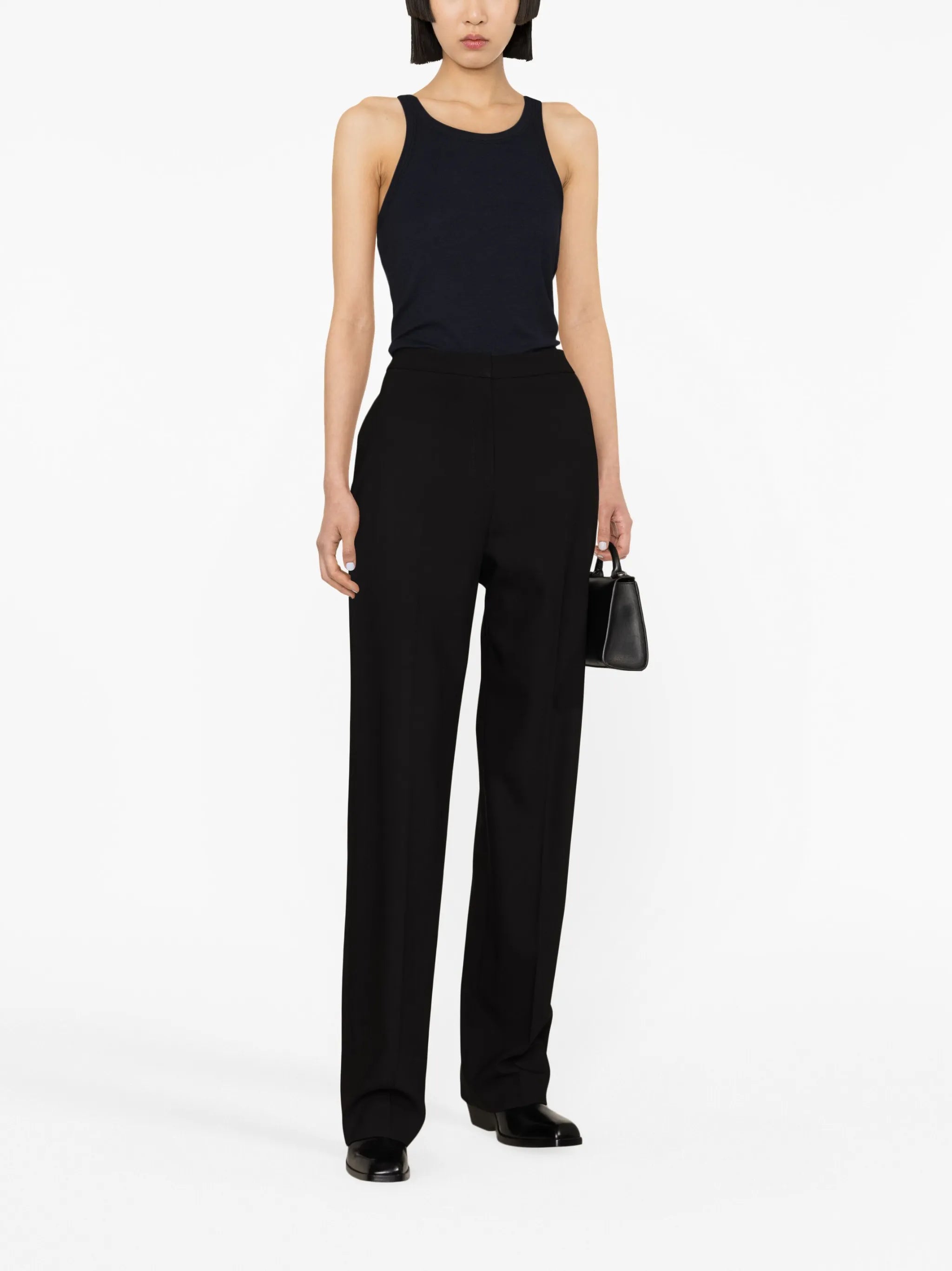 ribbed round-neck tank top