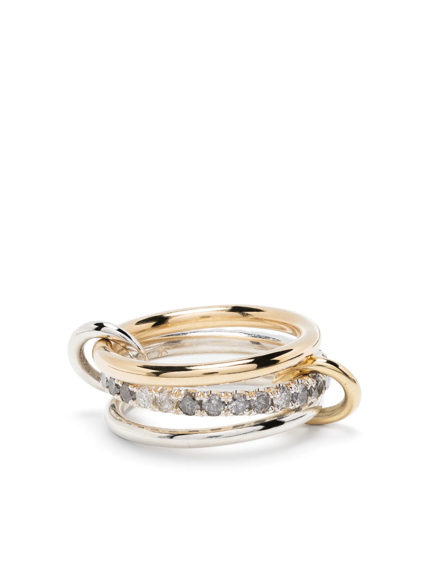 18kt yellow gold diamond Petunia three-band ring