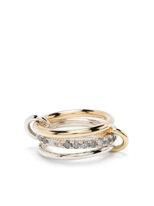 18kt yellow gold diamond Petunia three-band ring