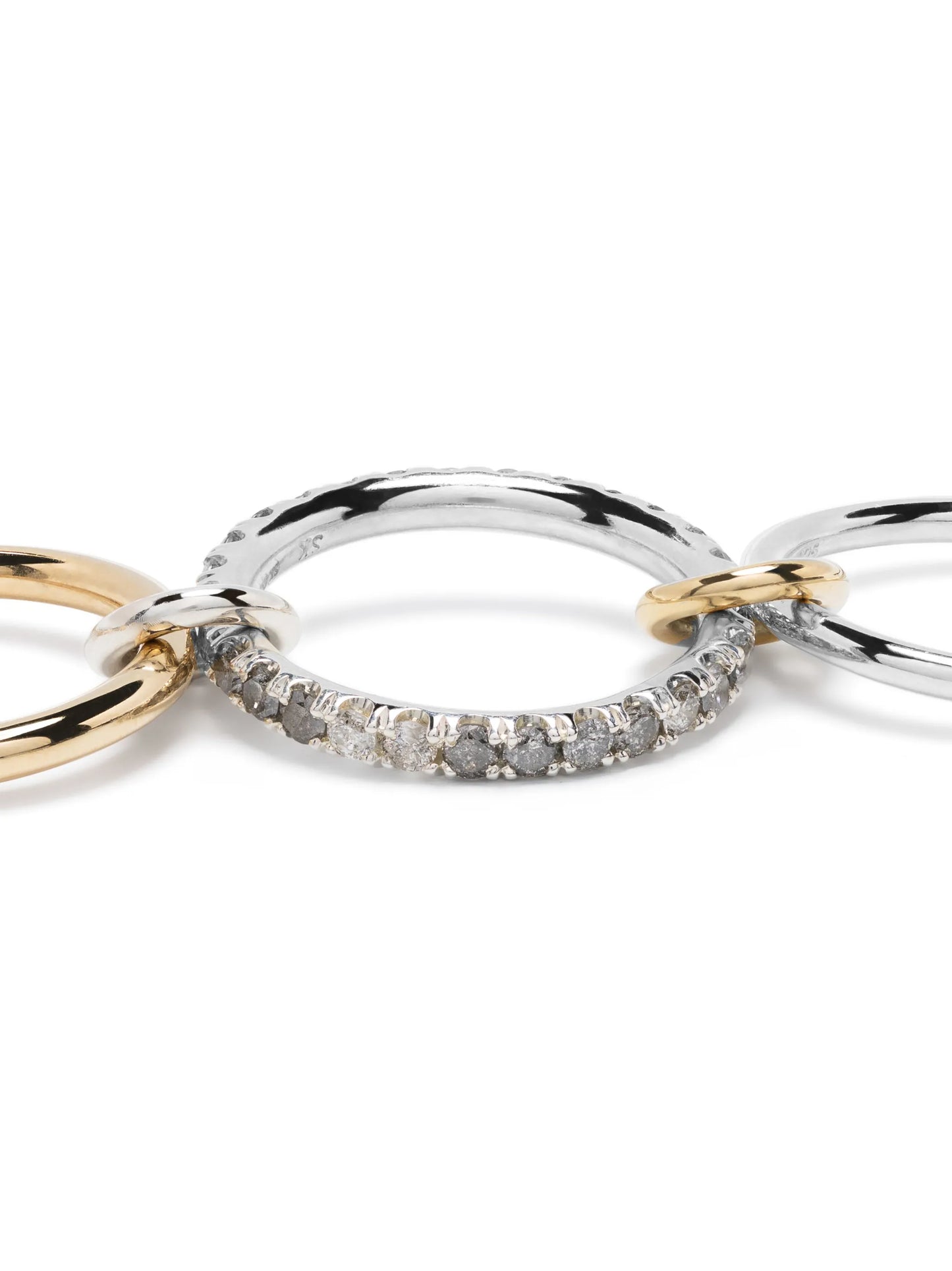 18kt yellow gold diamond Petunia three-band ring