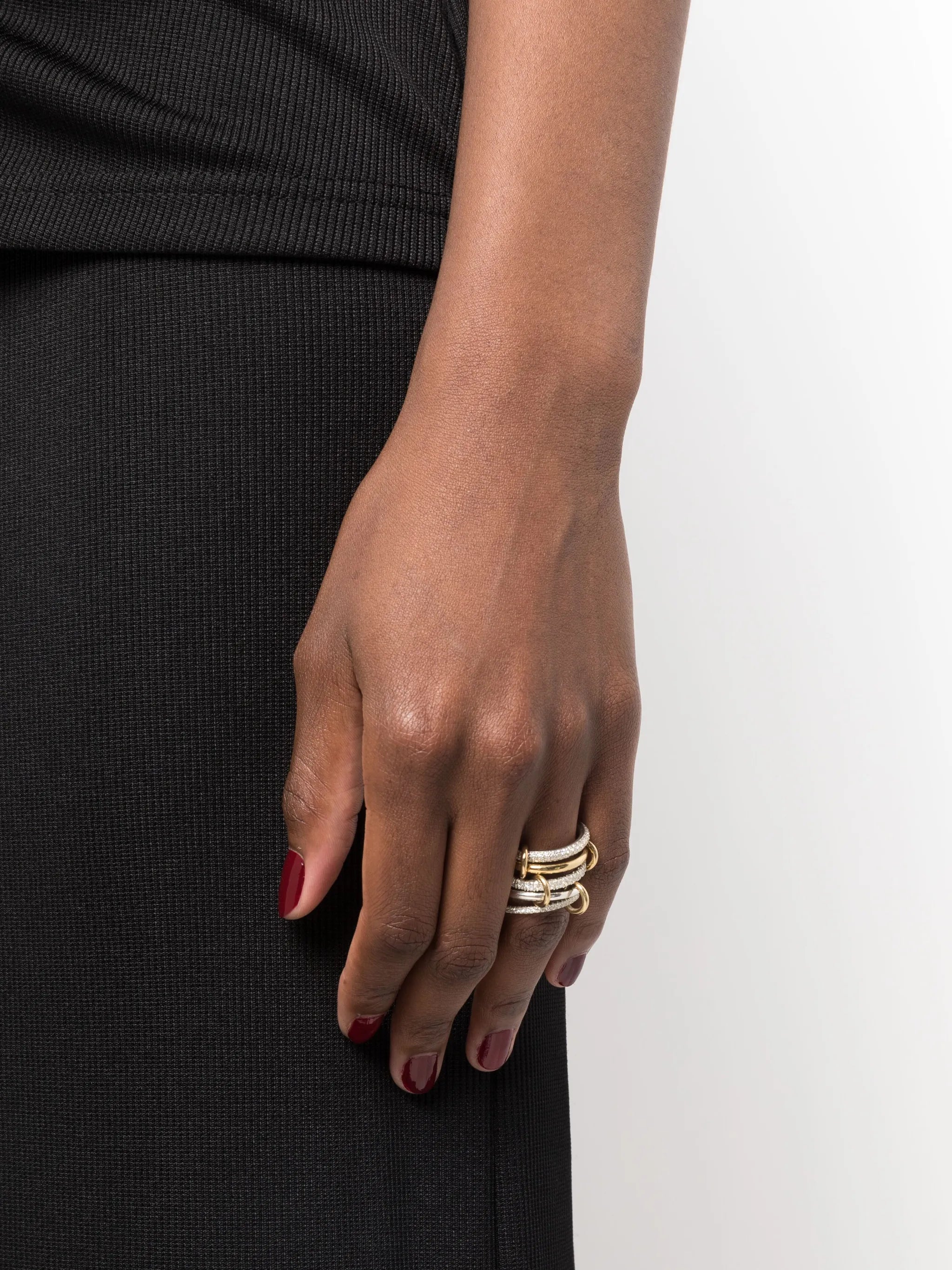 18kt yellow gold diamond Leyla five-band ring