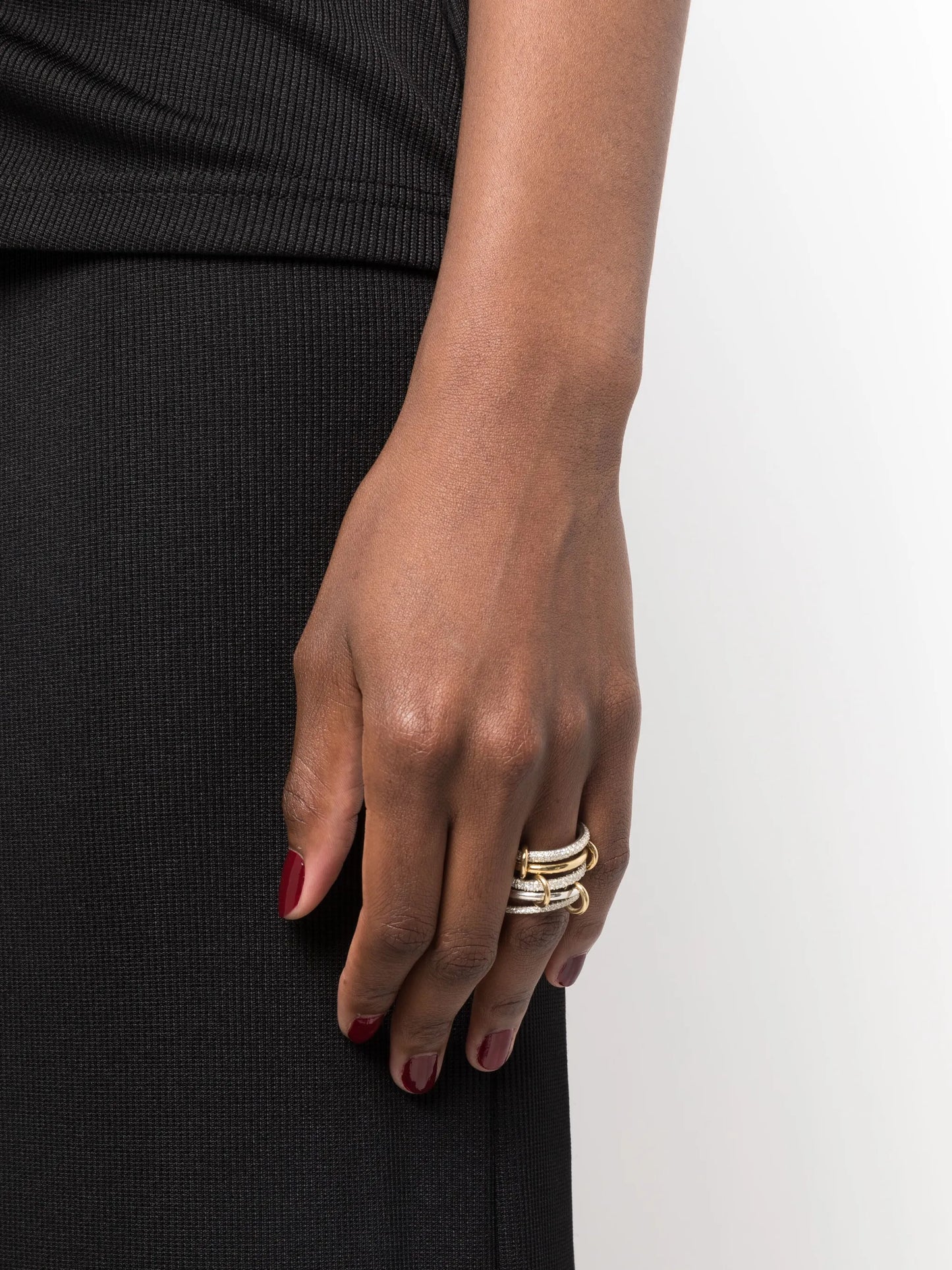 18kt yellow gold diamond Leyla five-band ring