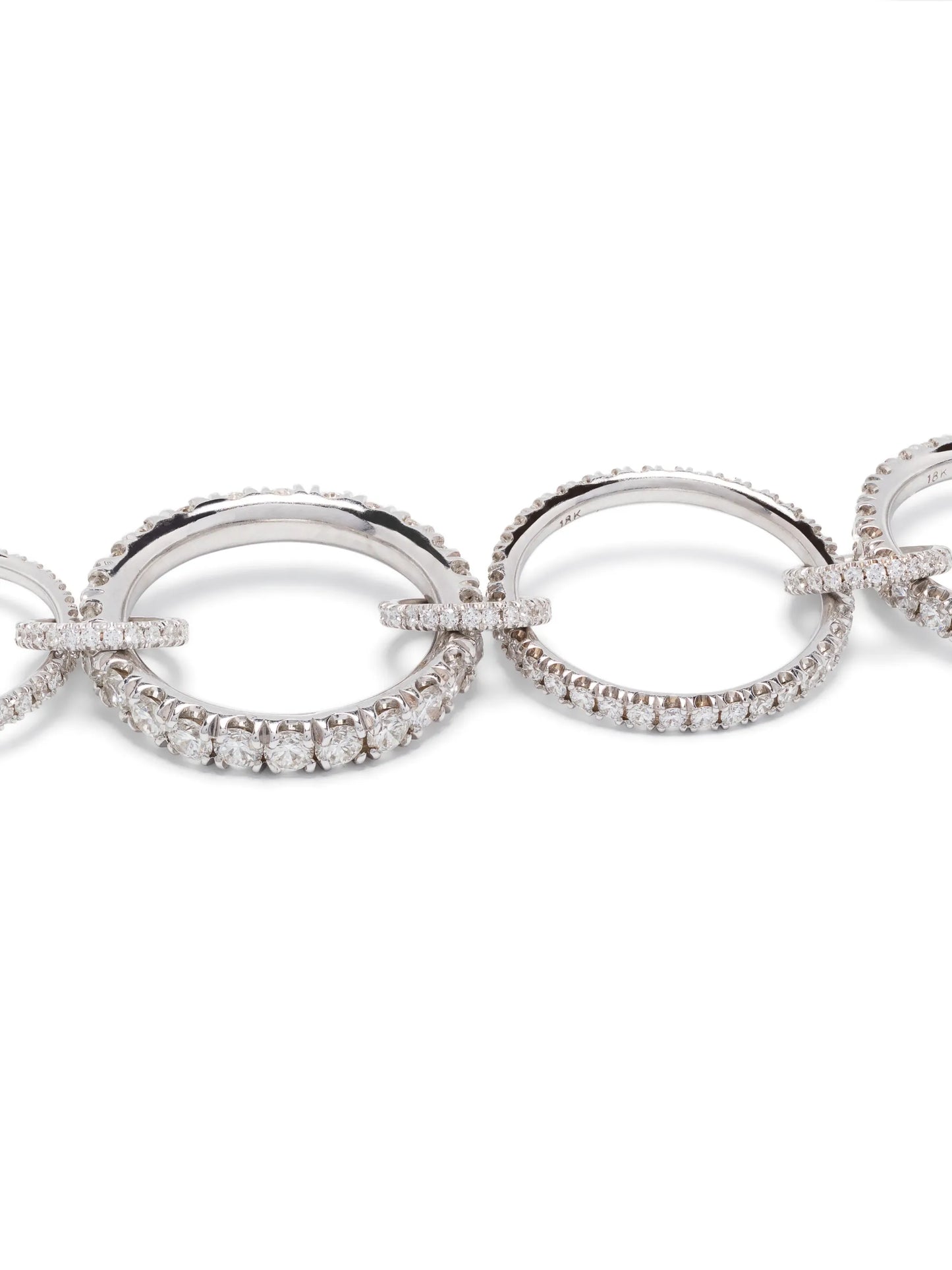 18kt white gold diamond Alix four-band ring
