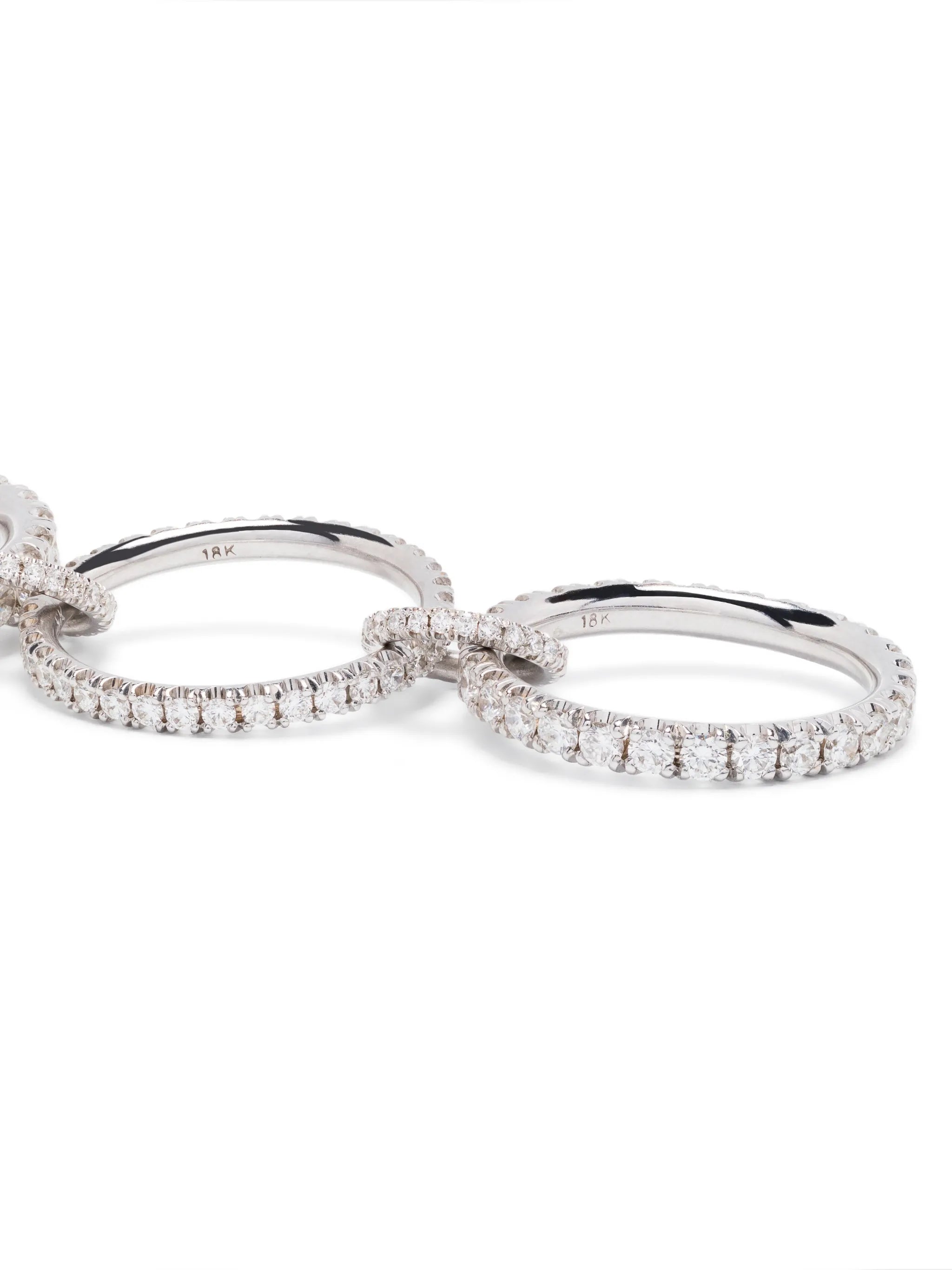 18kt white gold diamond Alix four-band ring