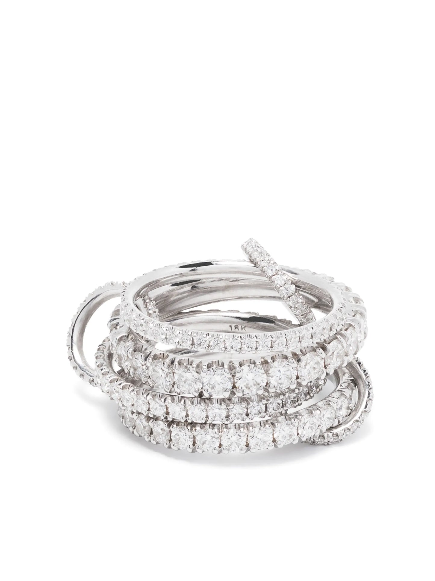18kt white gold diamond Alix four-band ring