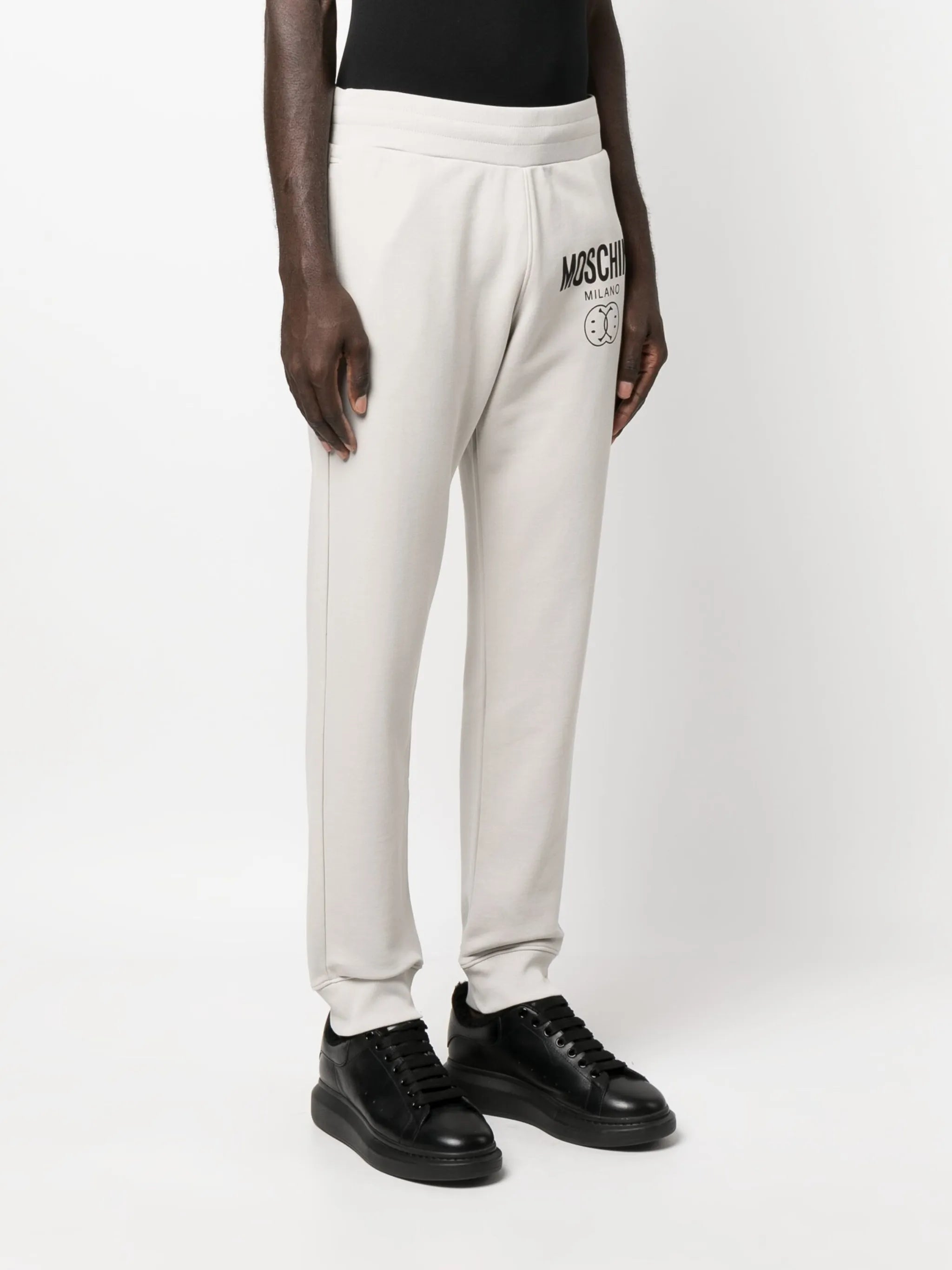 Smiley-print logo track trousers