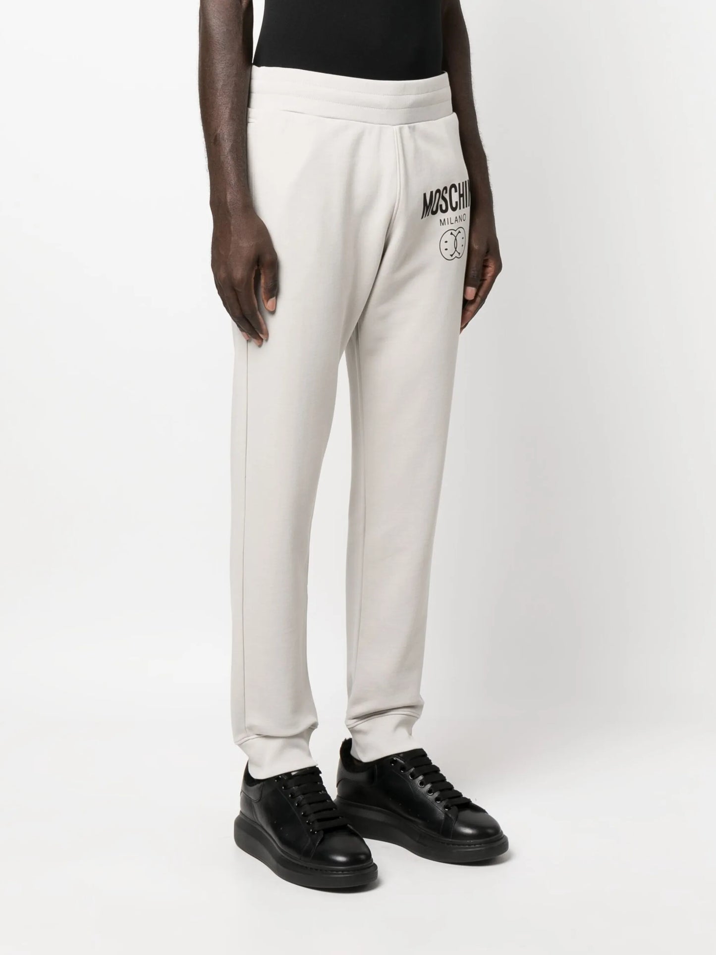 Smiley-print logo track trousers
