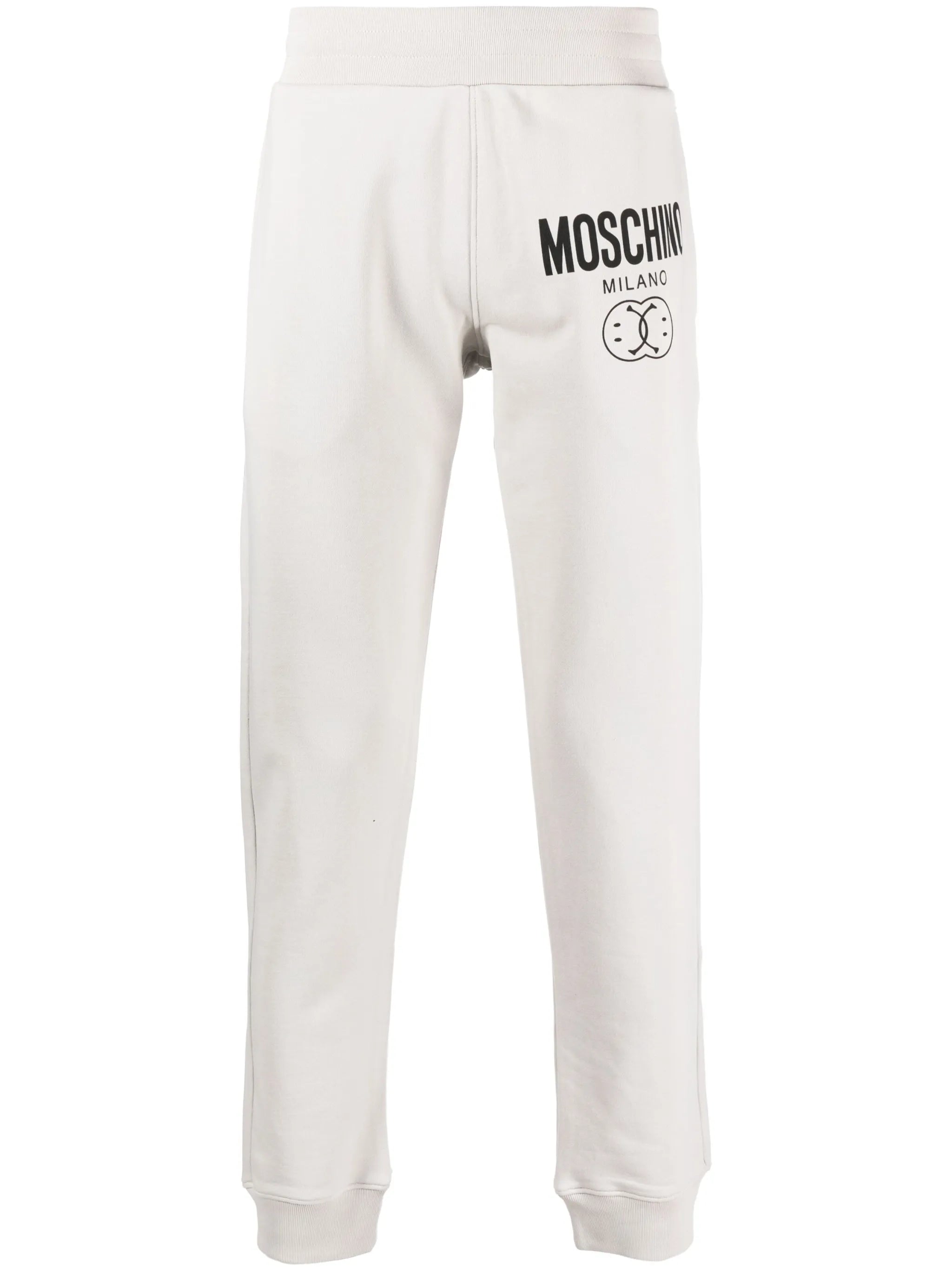 Smiley-print logo track trousers