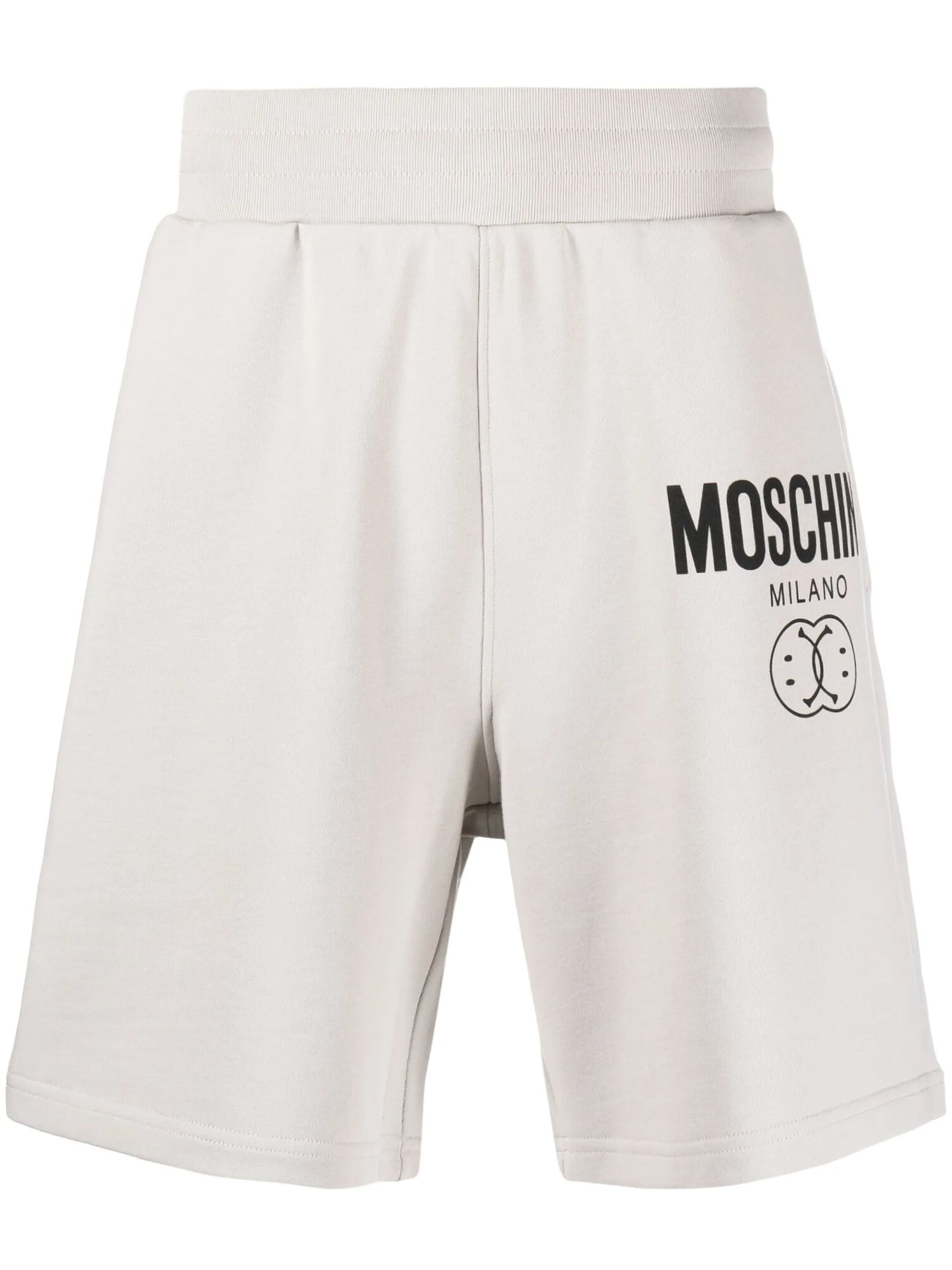 Smiley-print logo track shorts