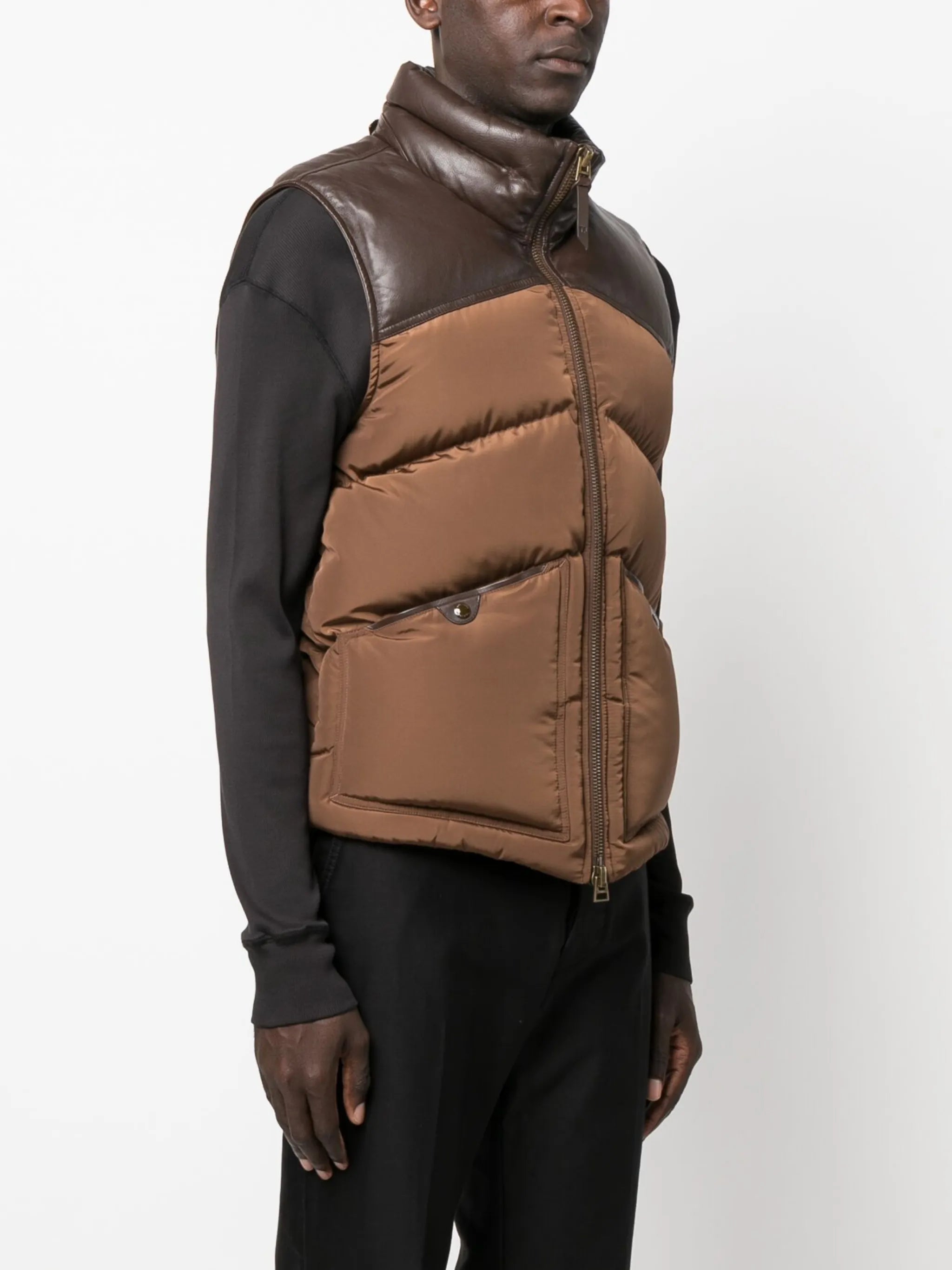 colour-block padded gilet