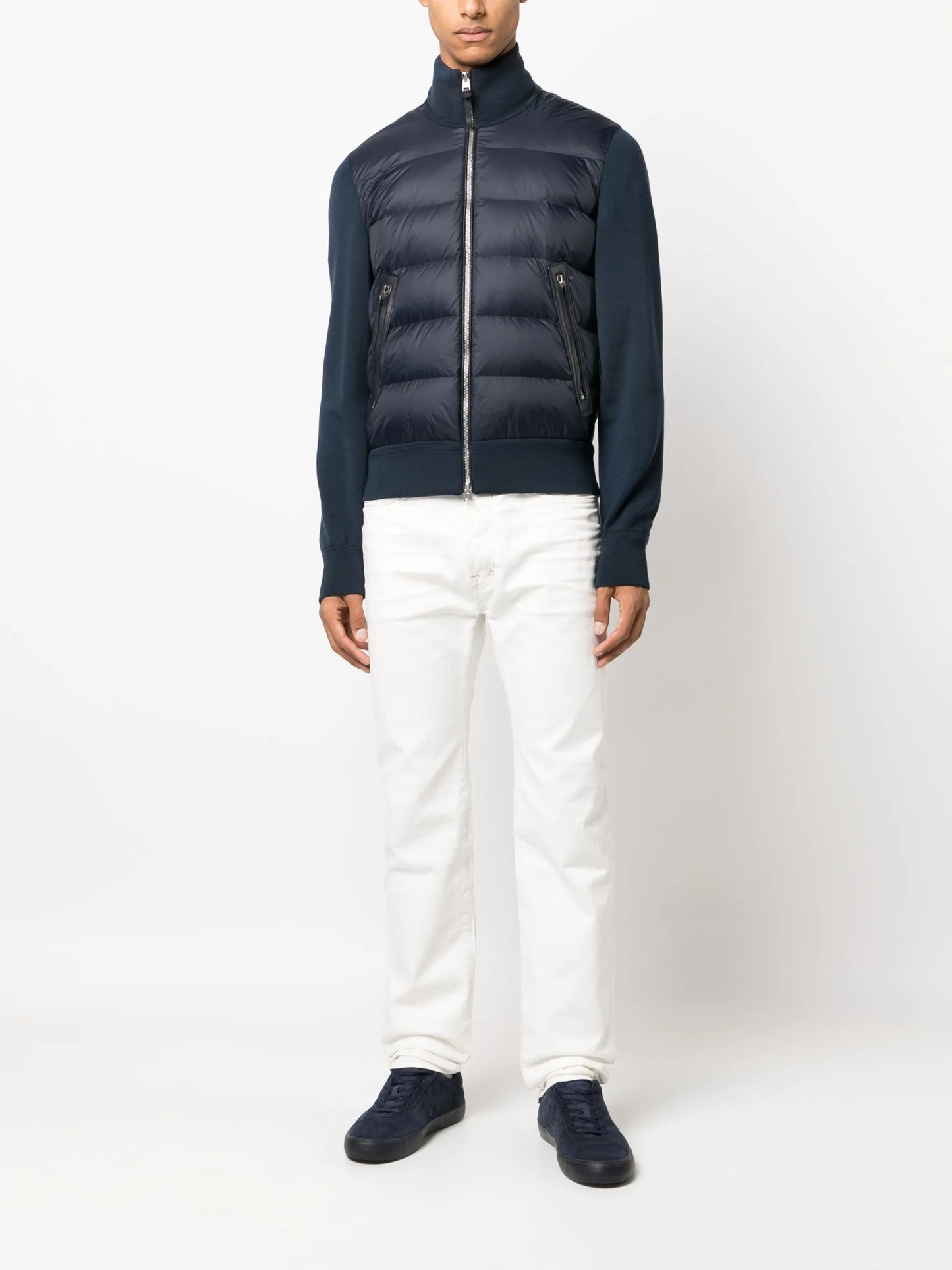 padded high-neck bomber jacket