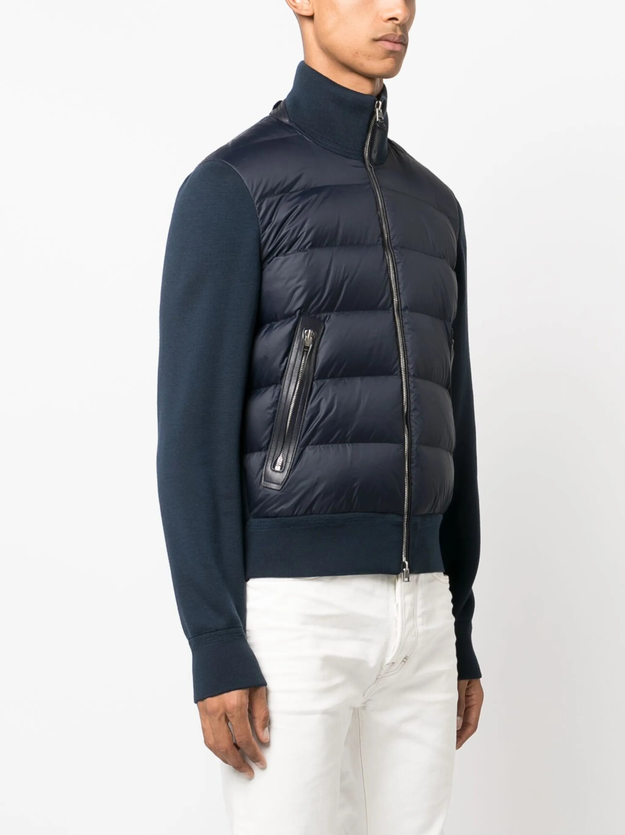padded high-neck bomber jacket