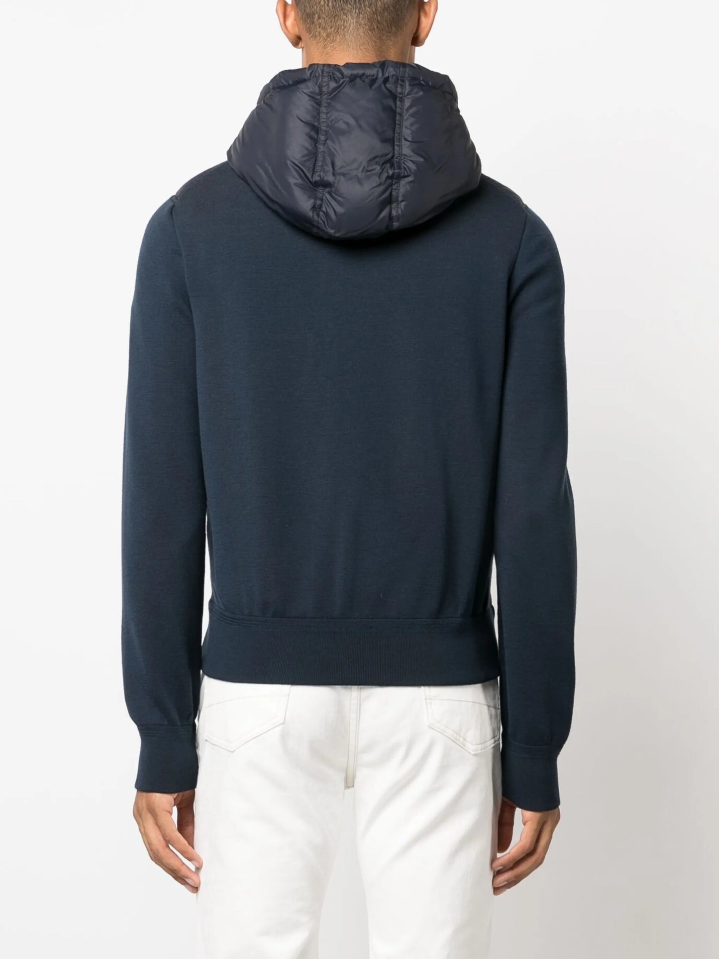 padded drawstring-hooded jacket