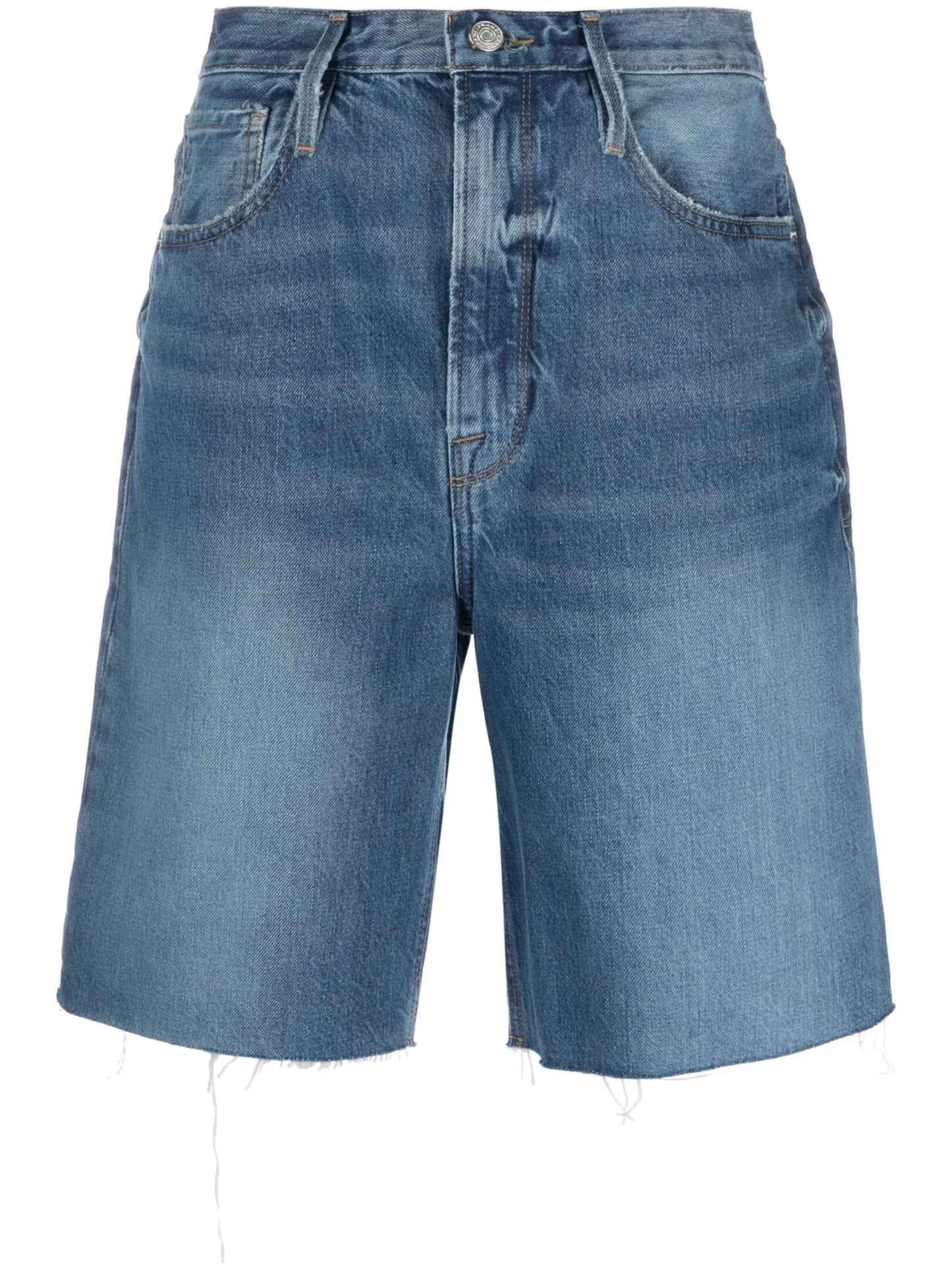 frayed-edge denim shorts