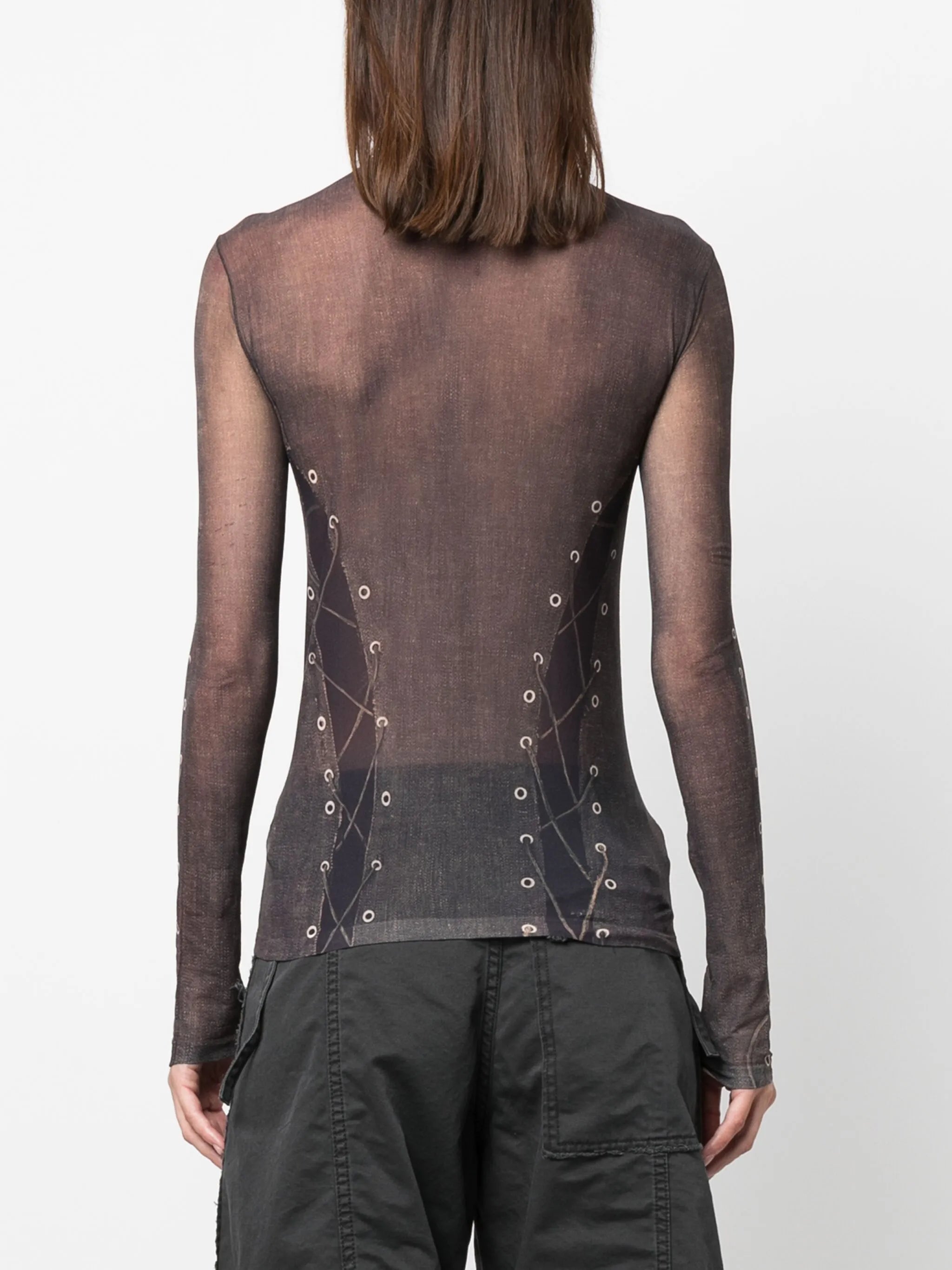 Trompe L'oeil roll-neck top