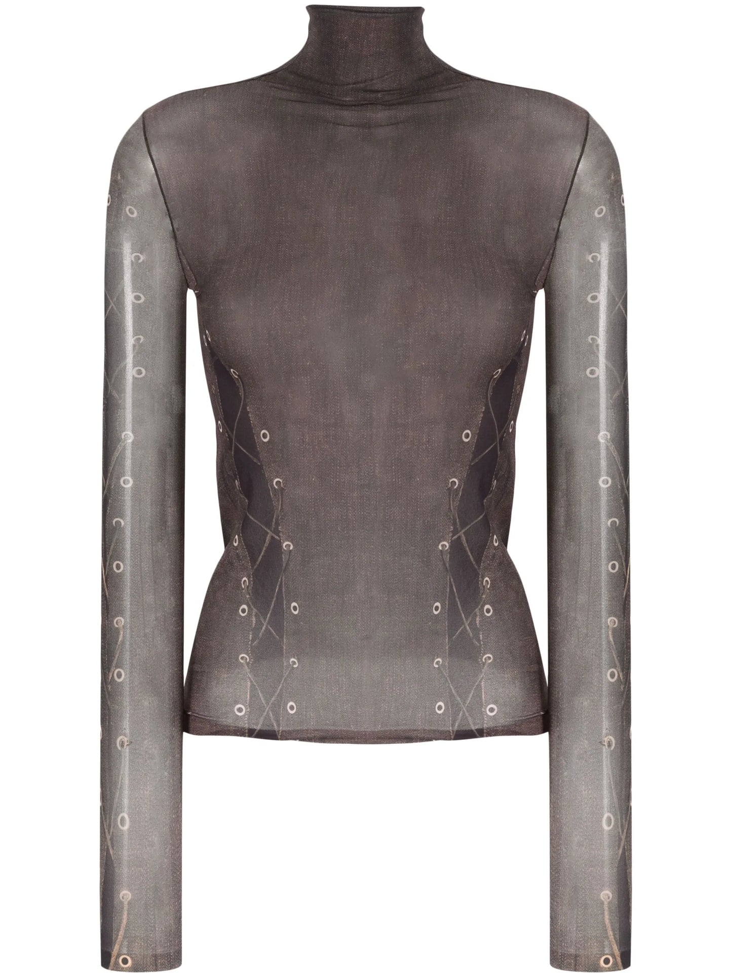 Trompe L'oeil roll-neck top