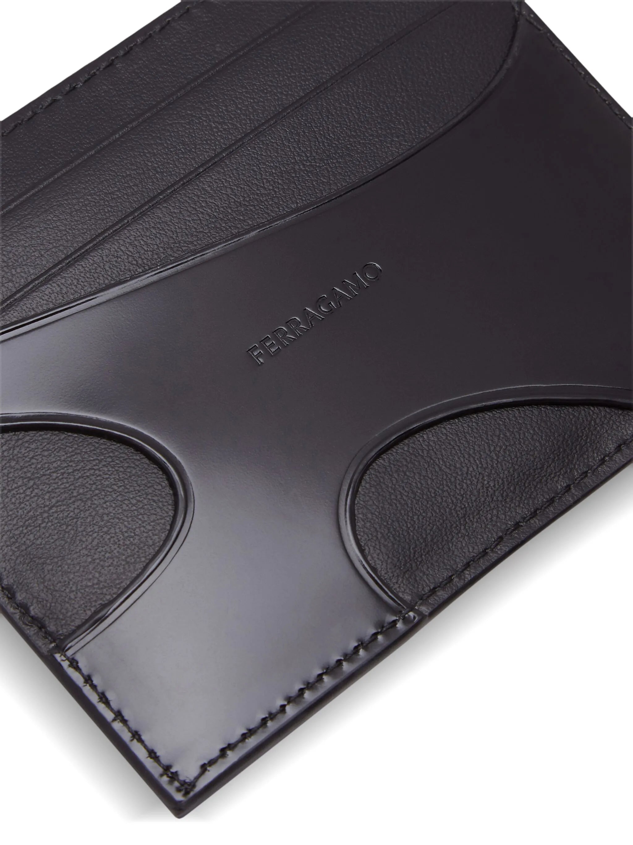 logo-debossed cut-out cardholder
