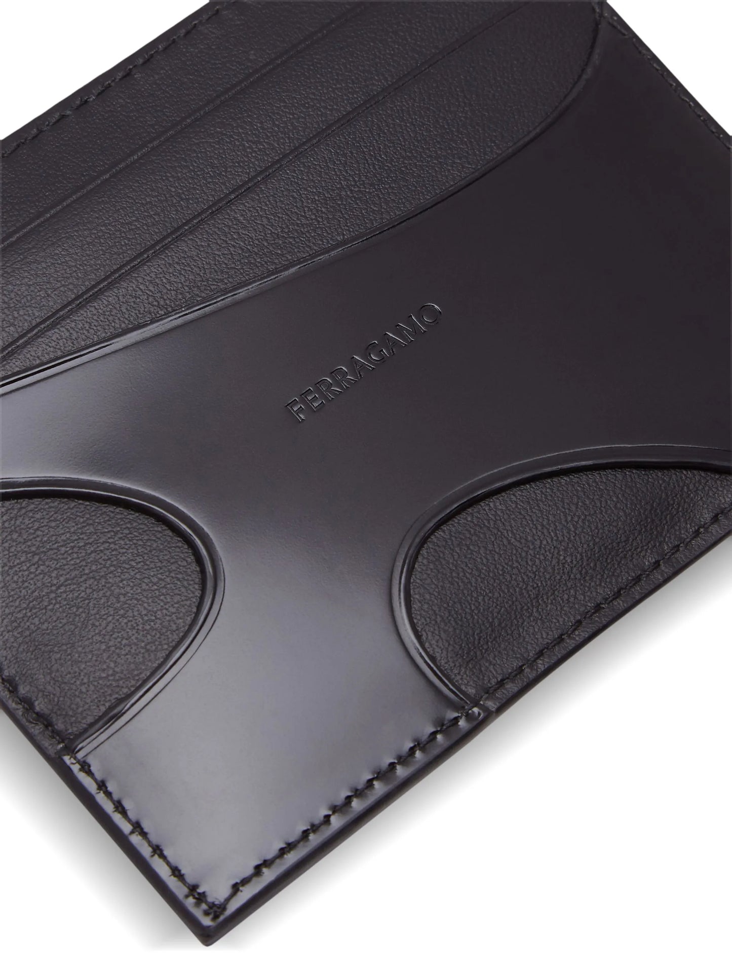 logo-debossed cut-out cardholder