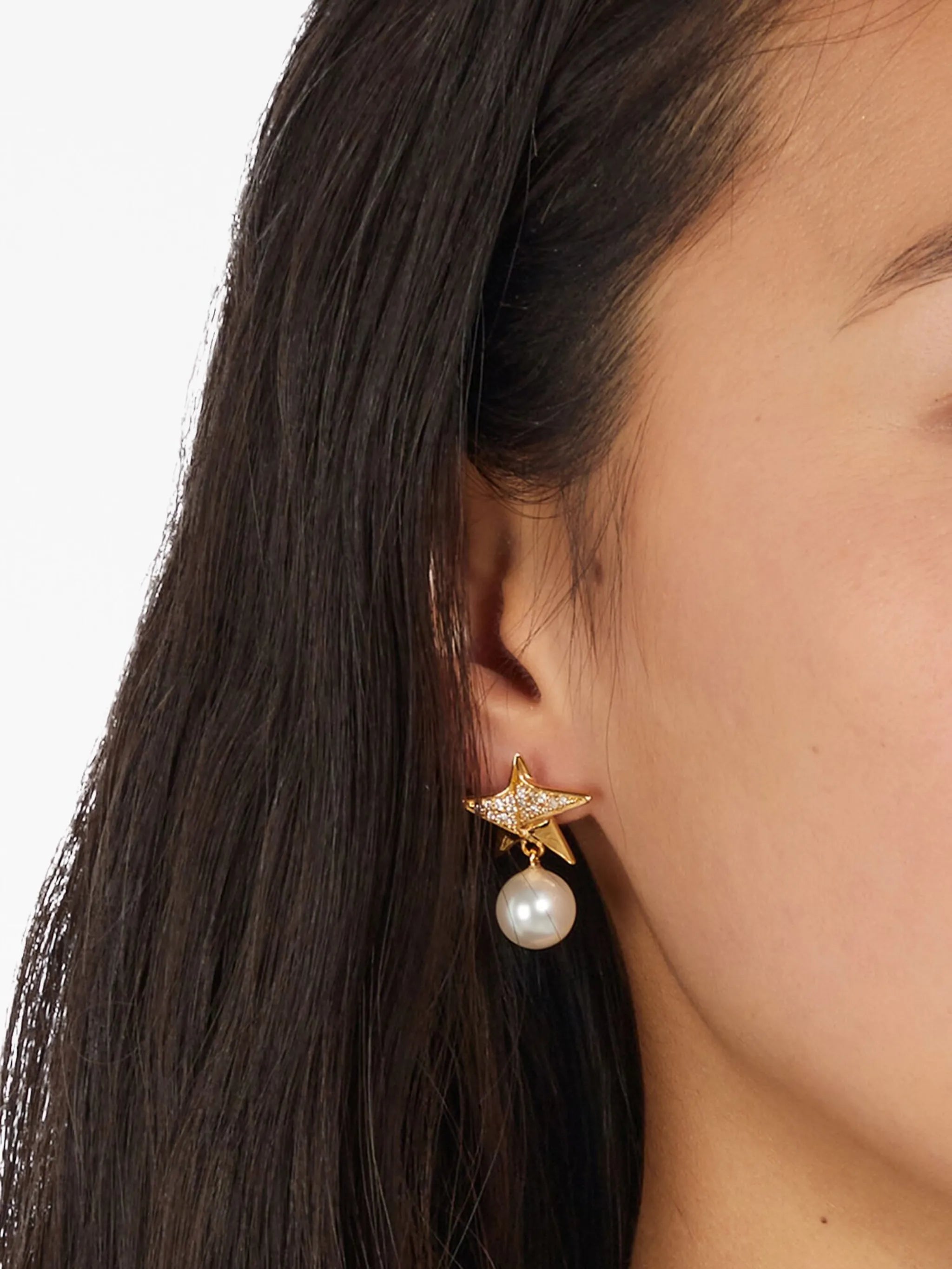 star-shape crystal-embellished earrings