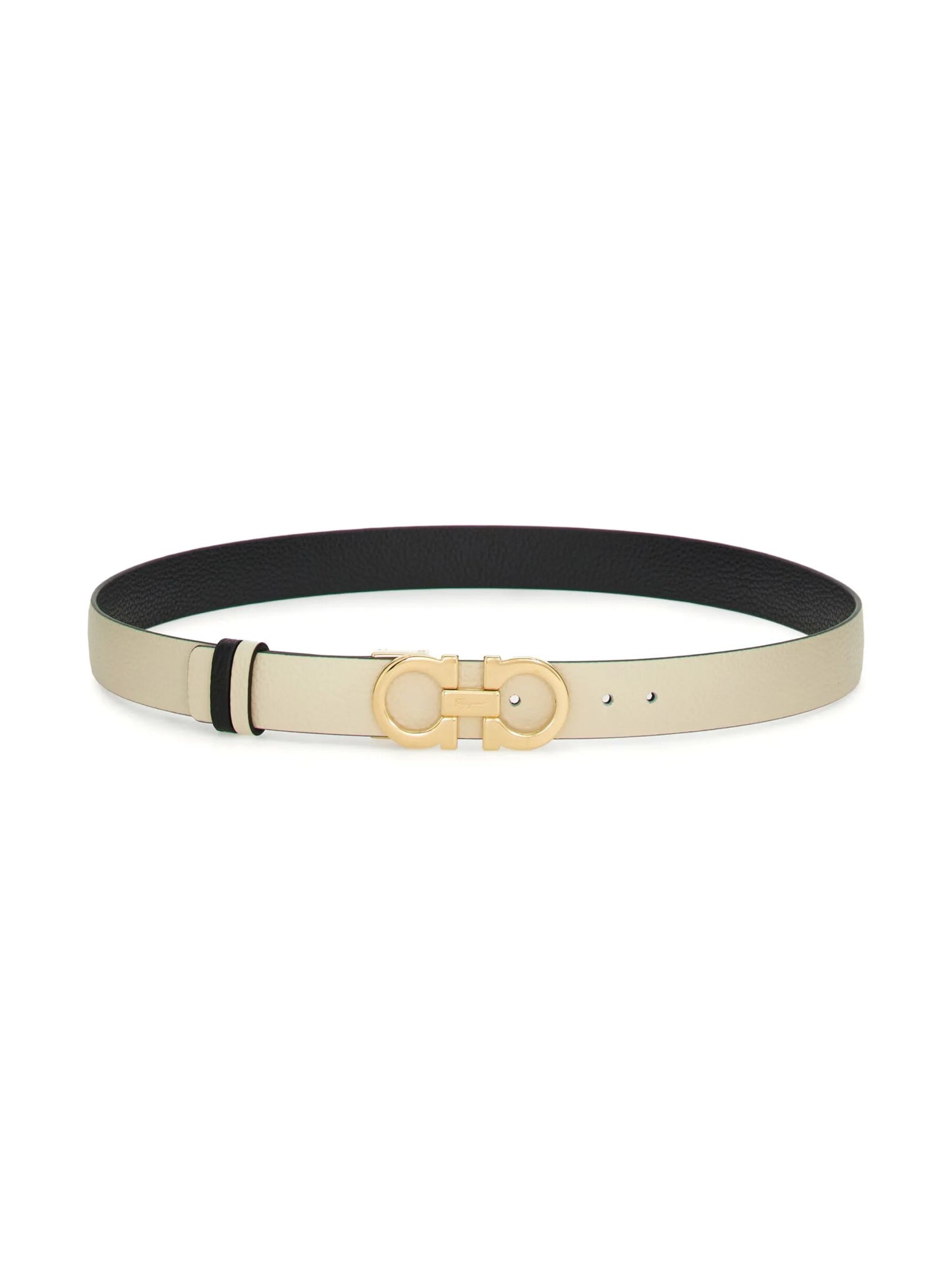 Gancini-buckle reversible leather belt