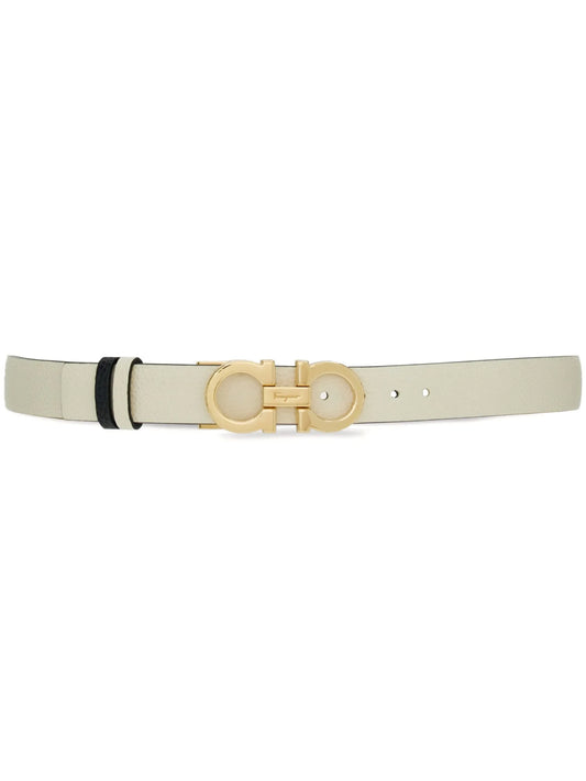 Gancini-buckle reversible leather belt