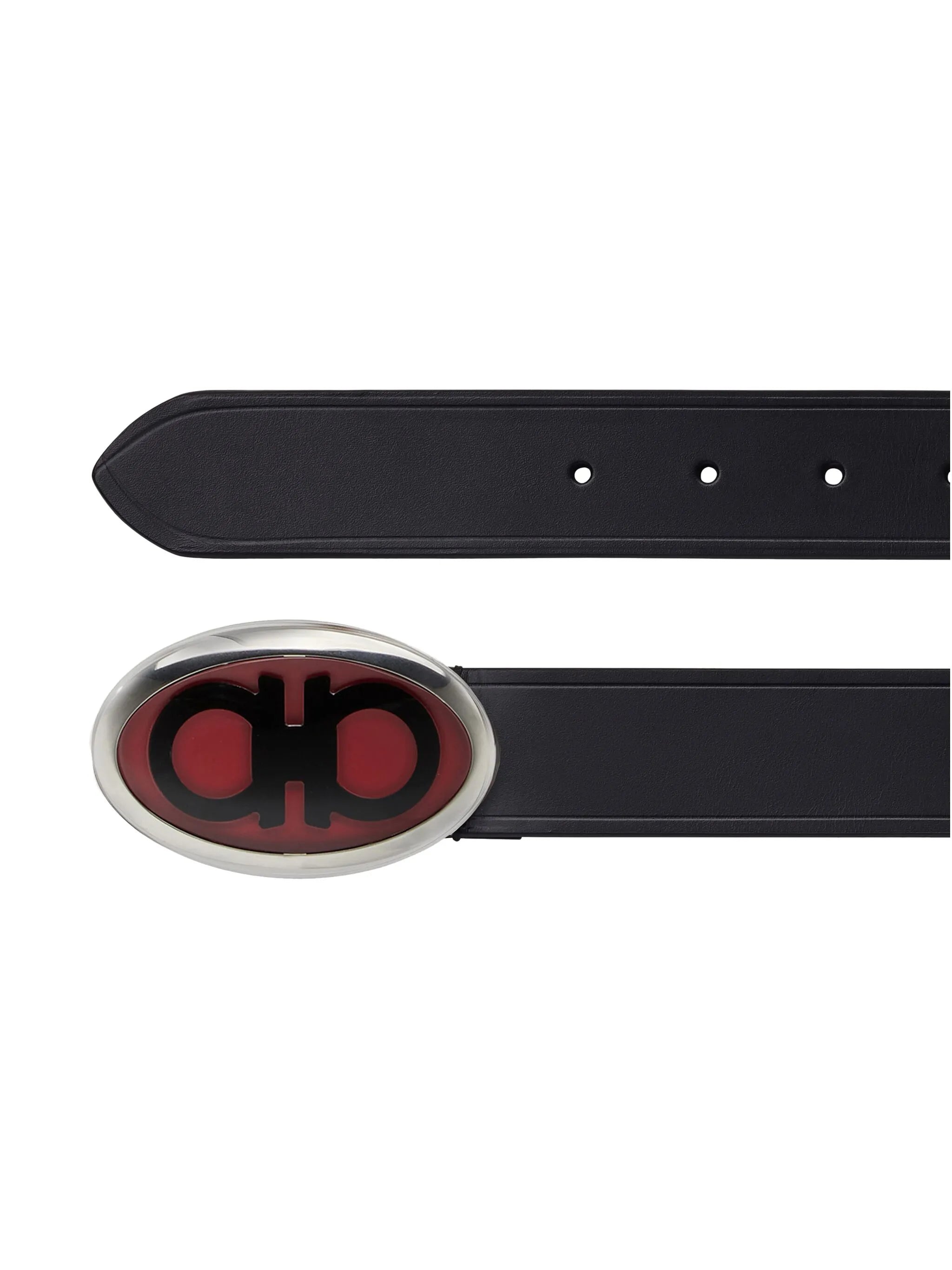 oval-shaped Gancini-buckle belt