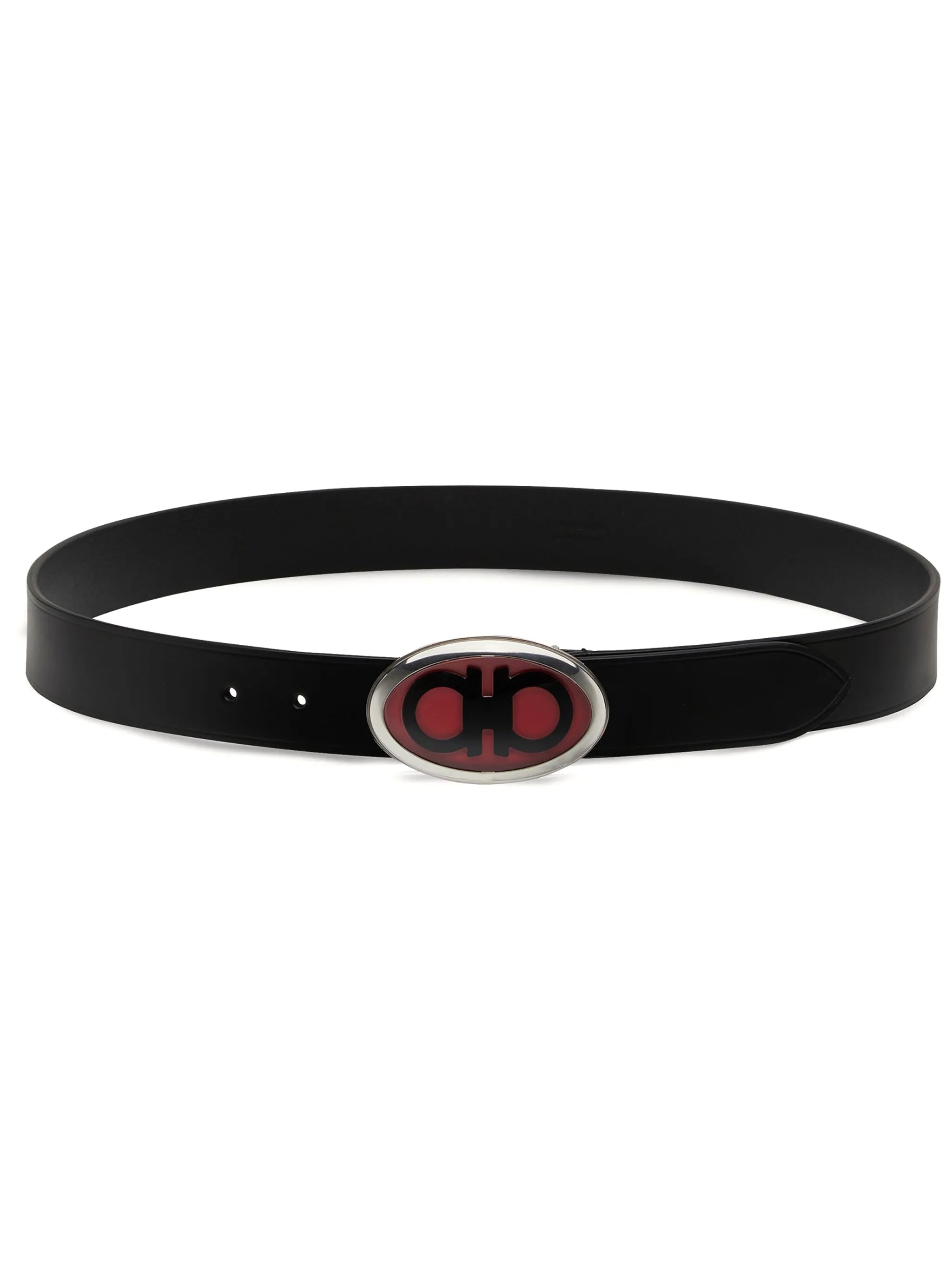 oval-shaped Gancini-buckle belt