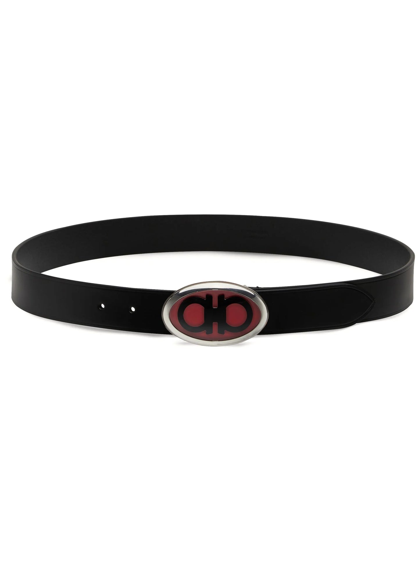 oval-shaped Gancini-buckle belt