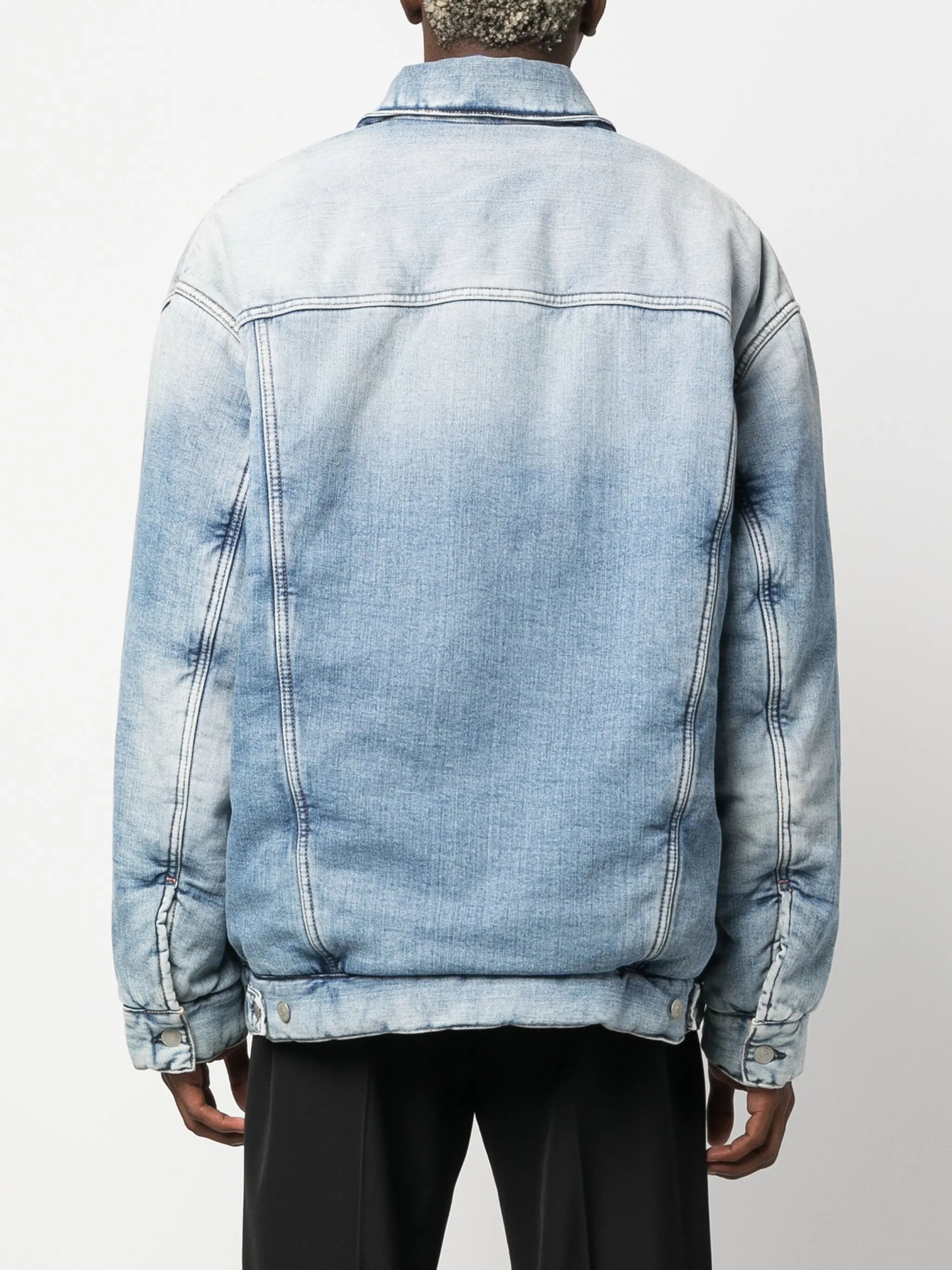 padded button-up denim jacket