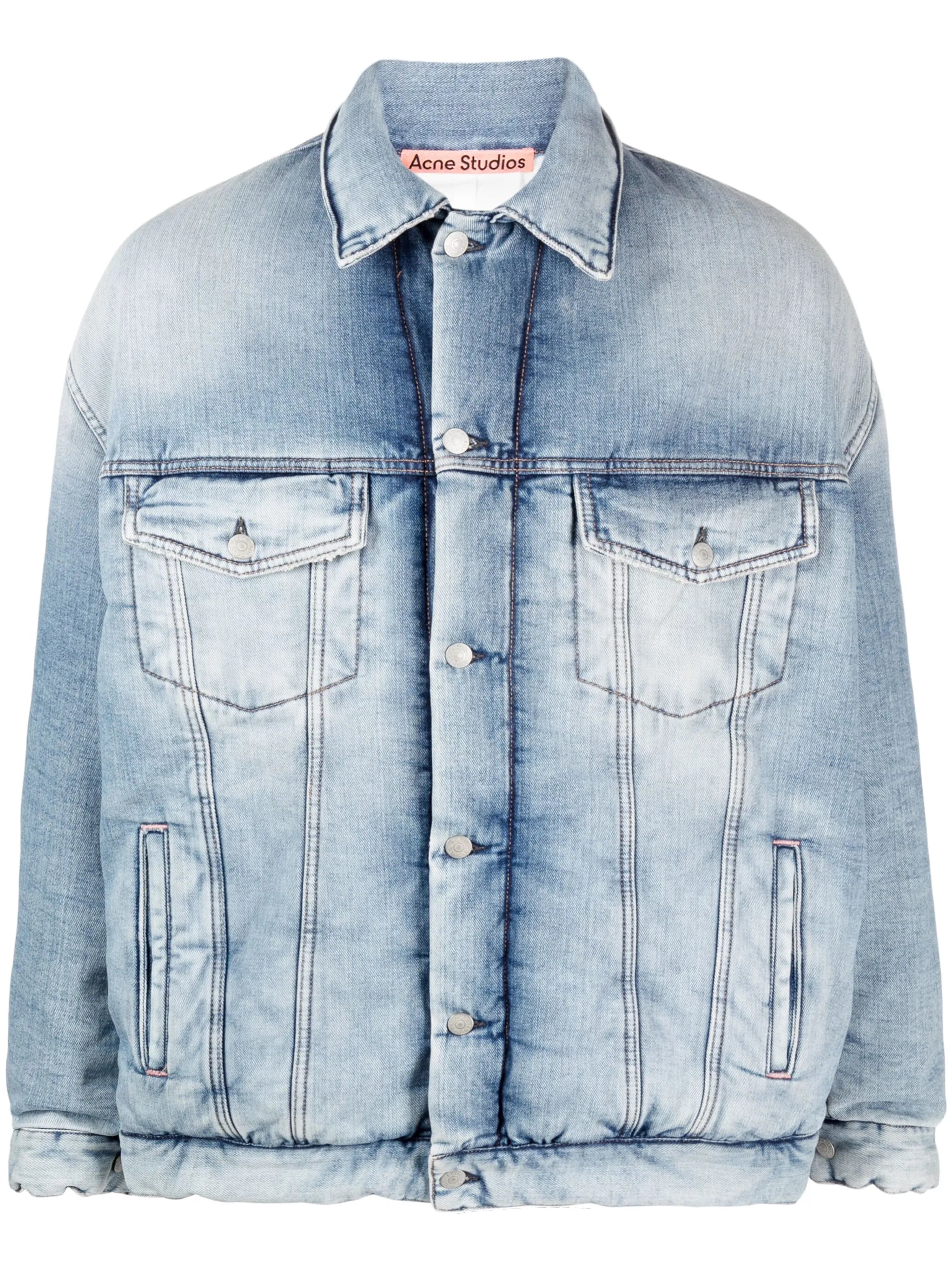 padded button-up denim jacket