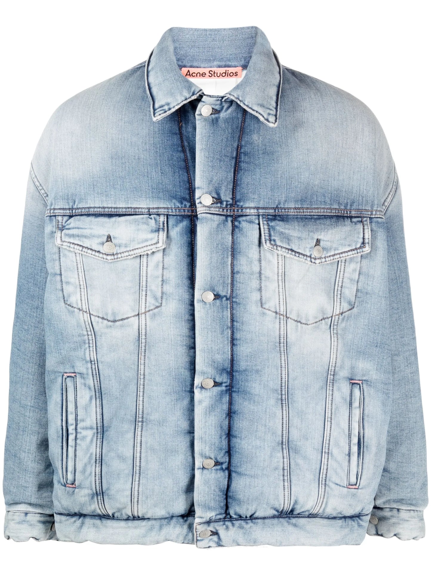 padded button-up denim jacket