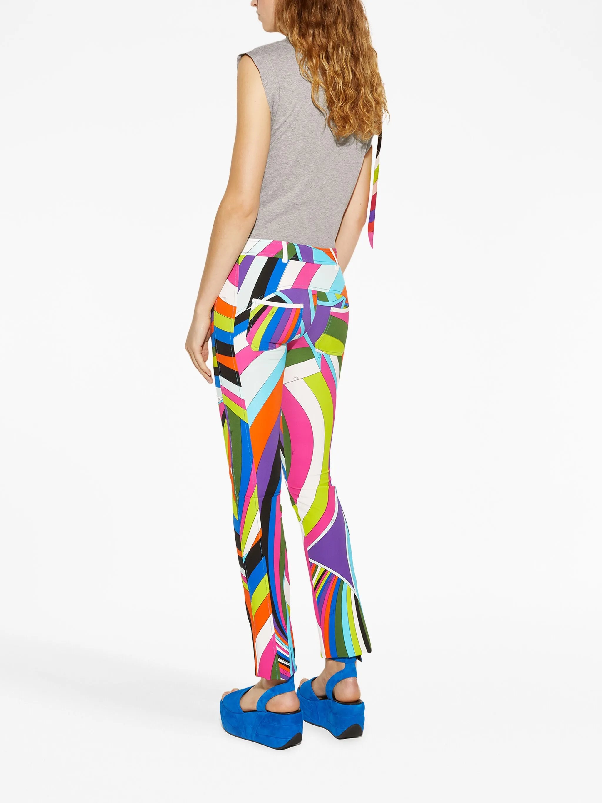 Iride-print cropped trousers