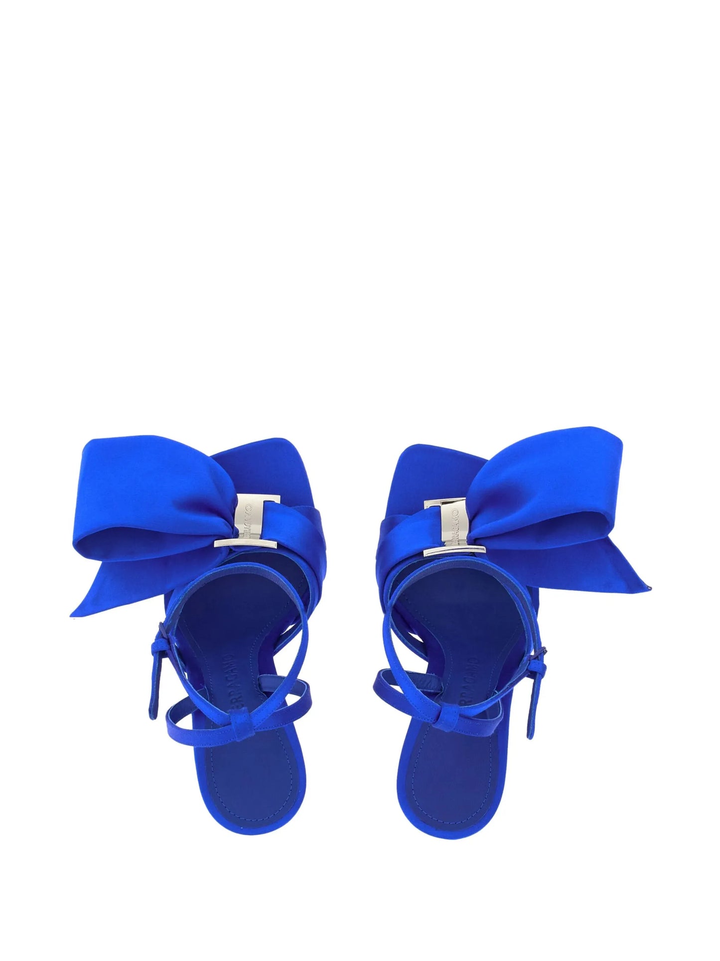 asymmetric-bow satin sandals