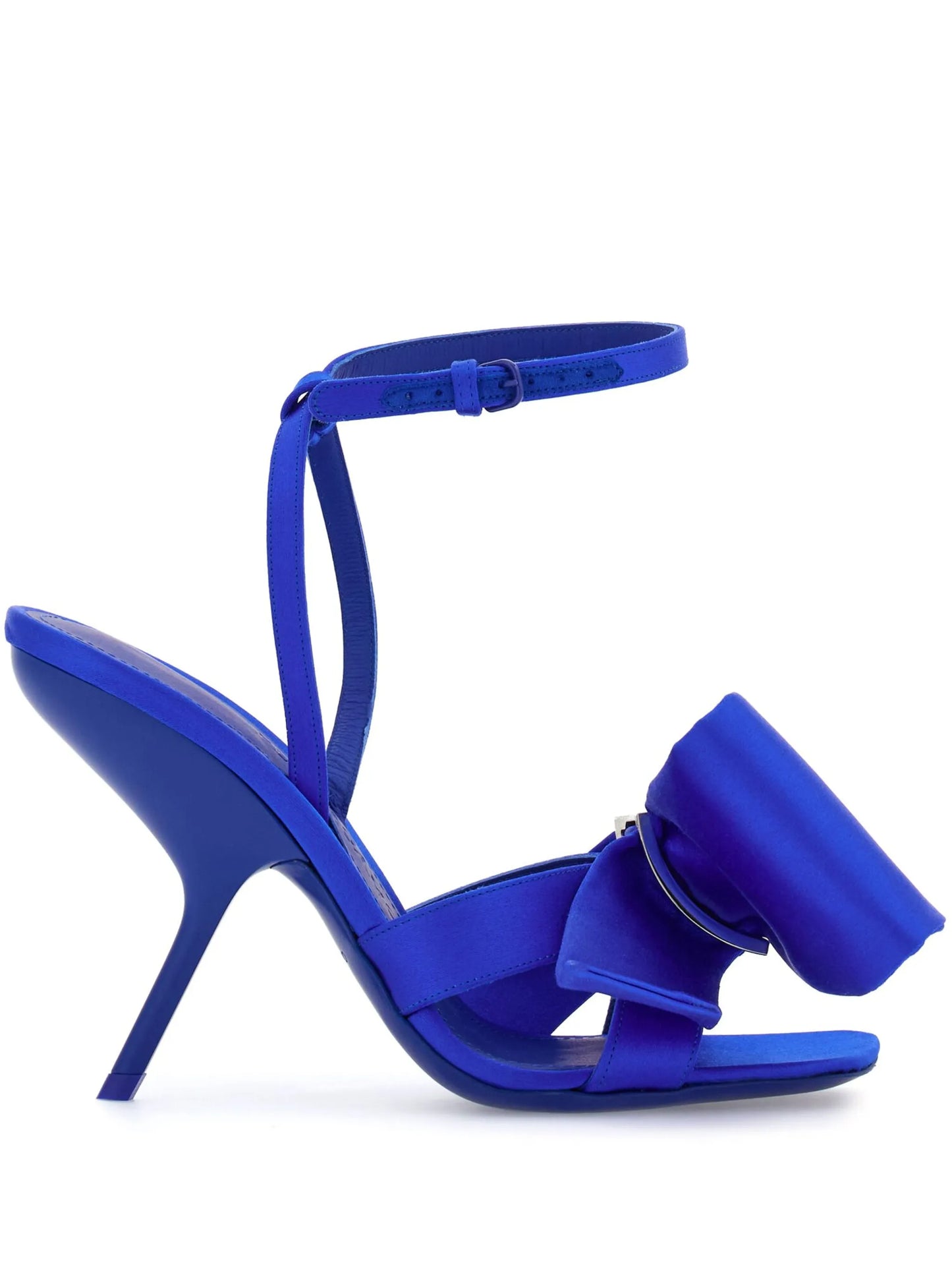 asymmetric-bow satin sandals