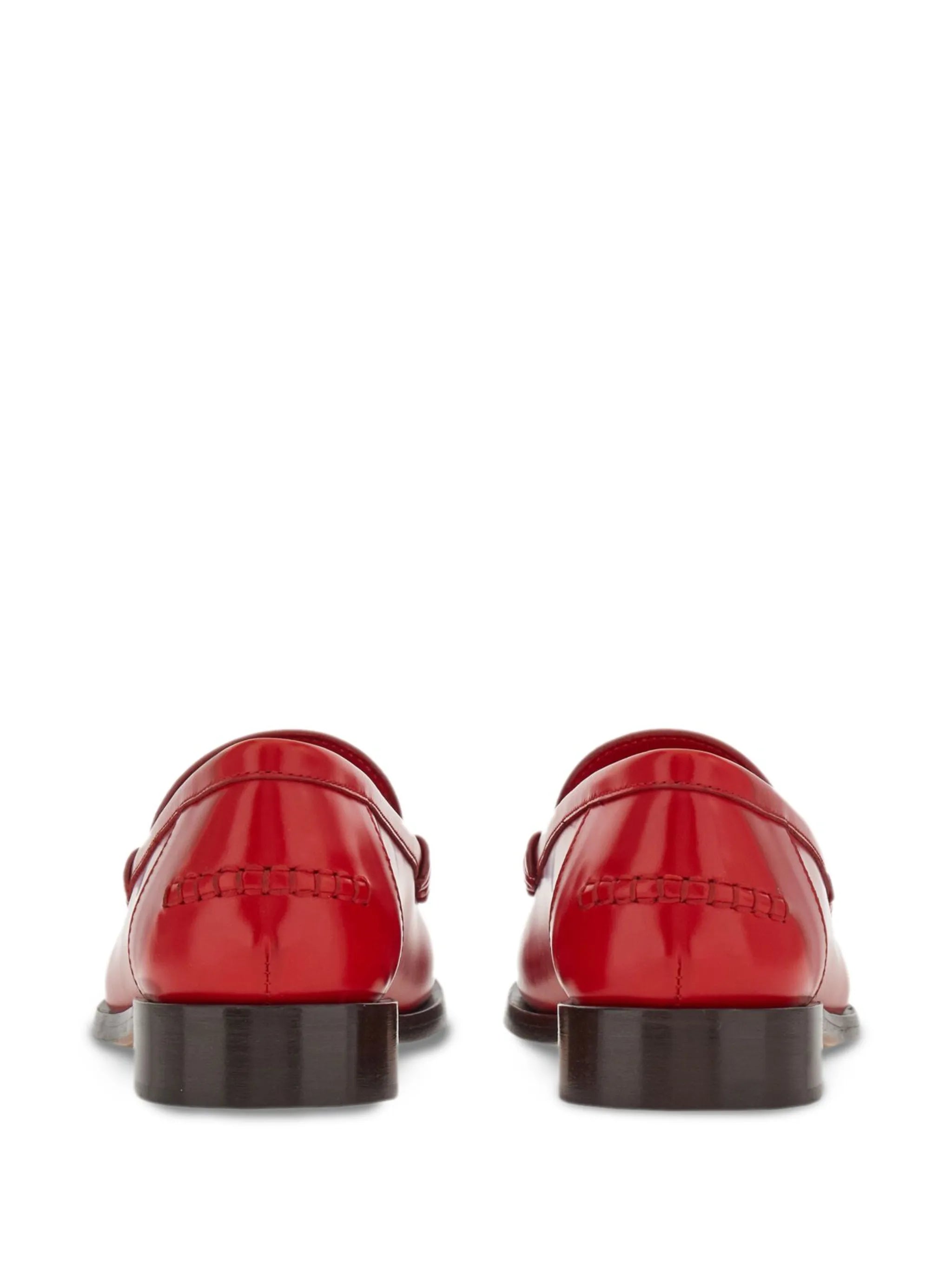 logo-embossed leather loafers