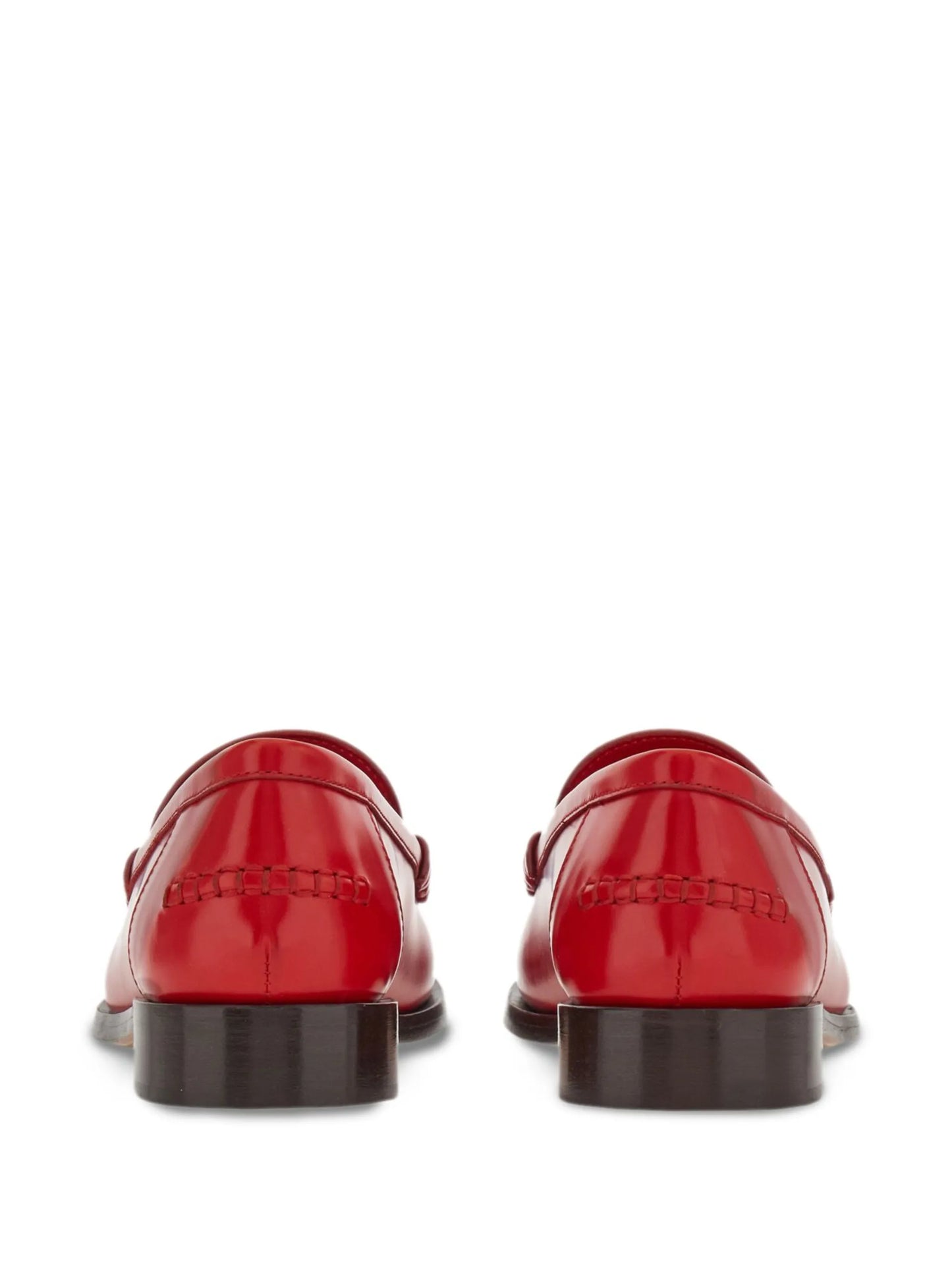 logo-embossed leather loafers