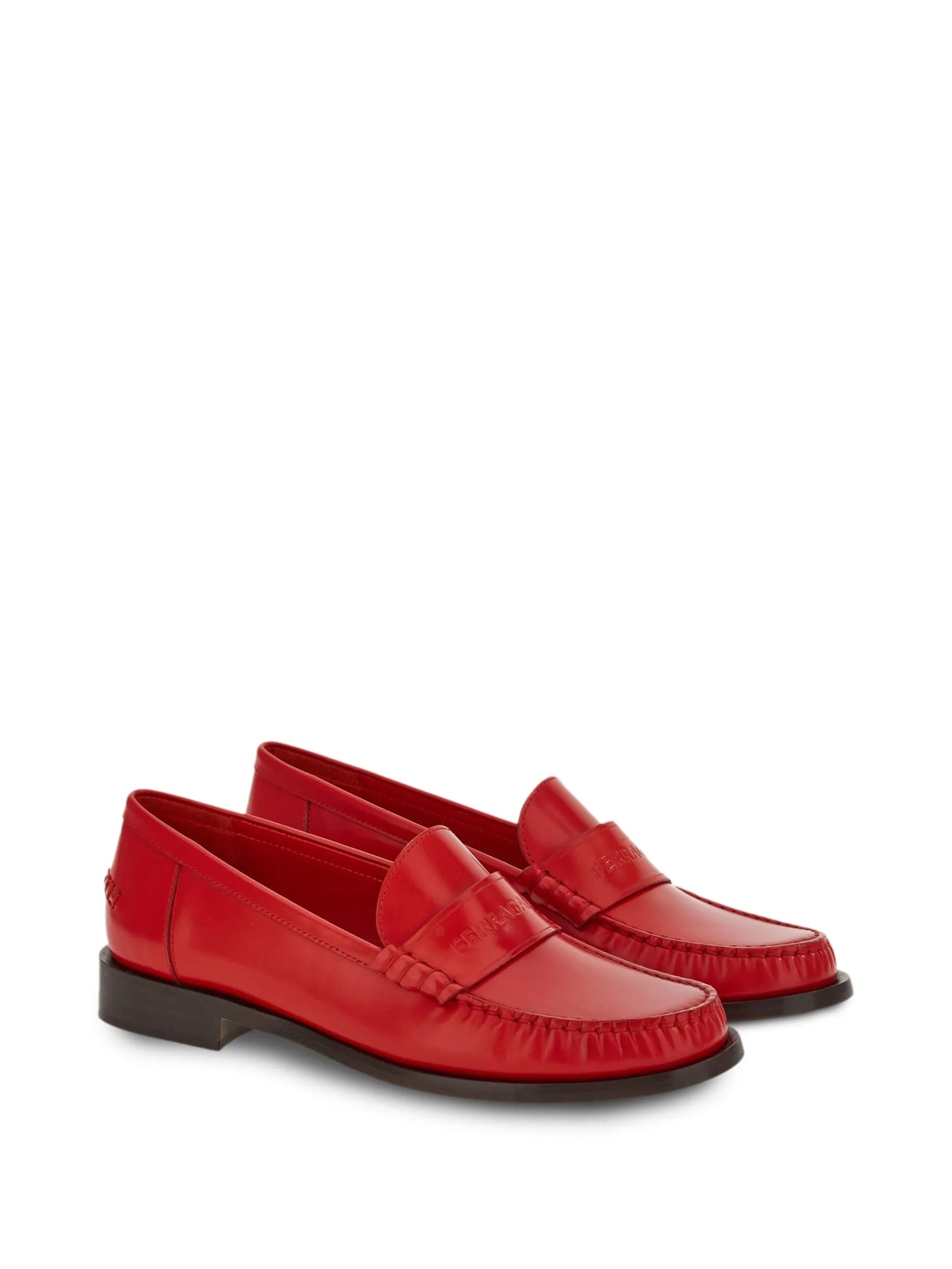 logo-embossed leather loafers