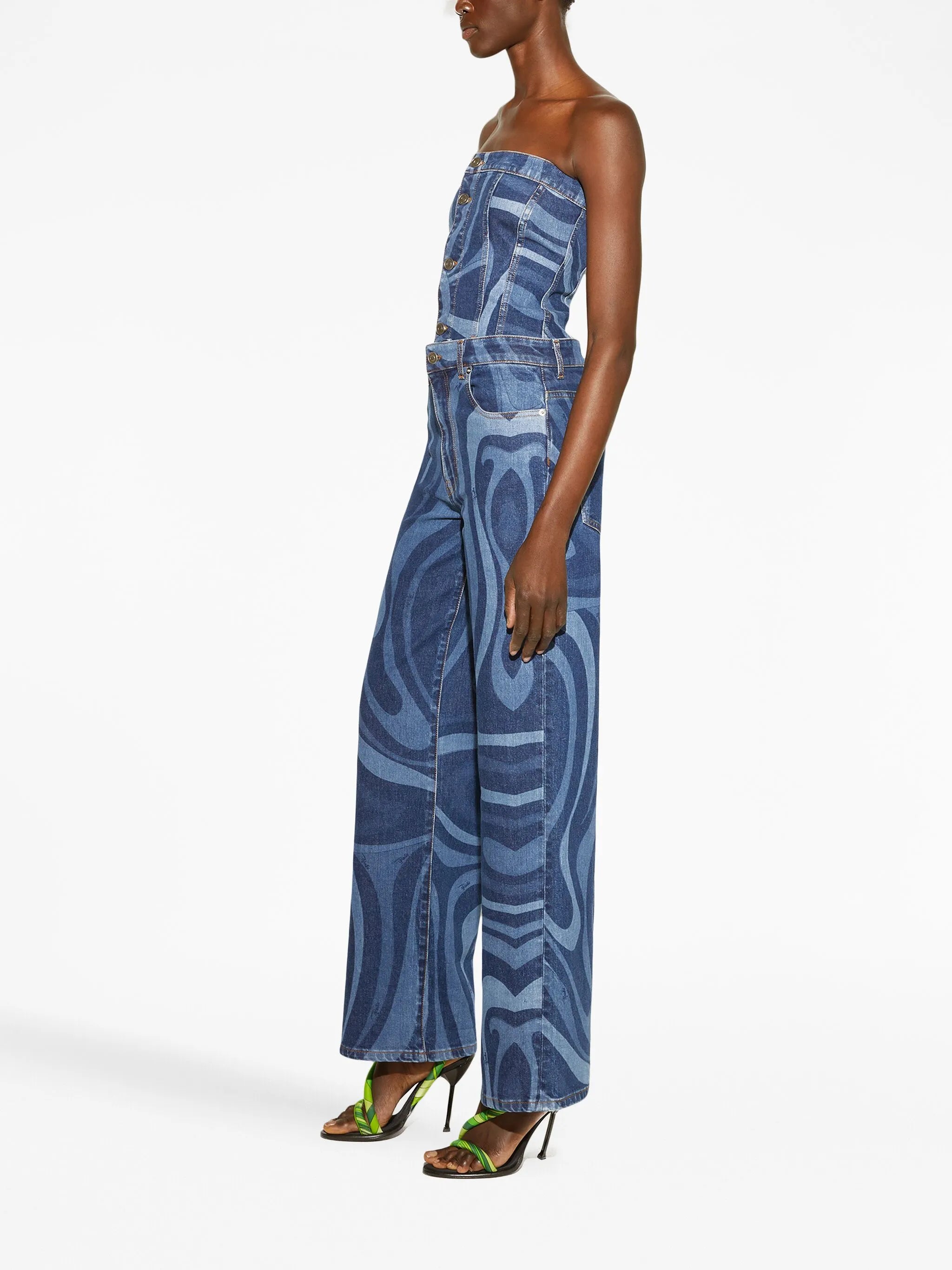 abstract-print wide-leg jeans