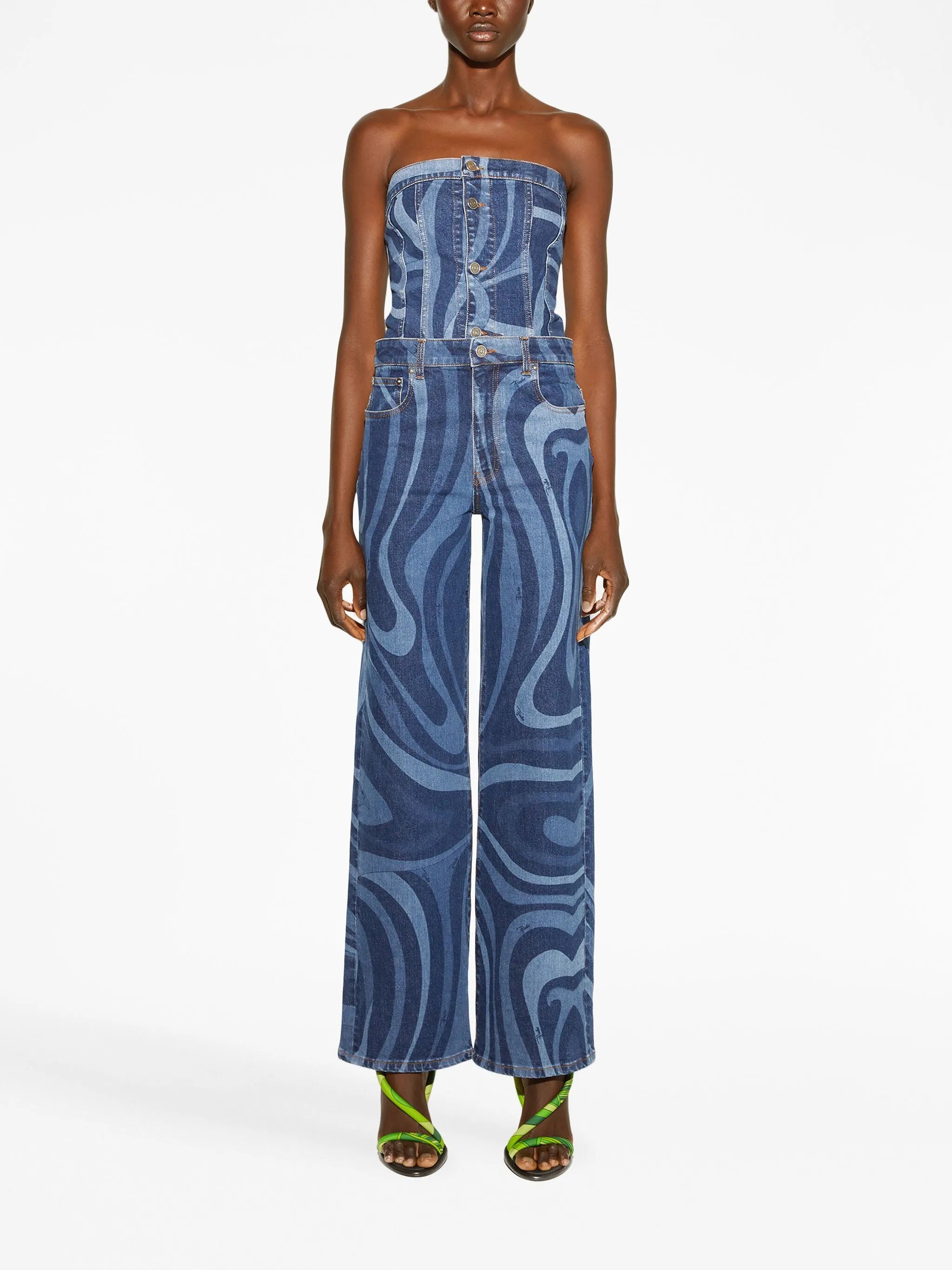abstract-print wide-leg jeans
